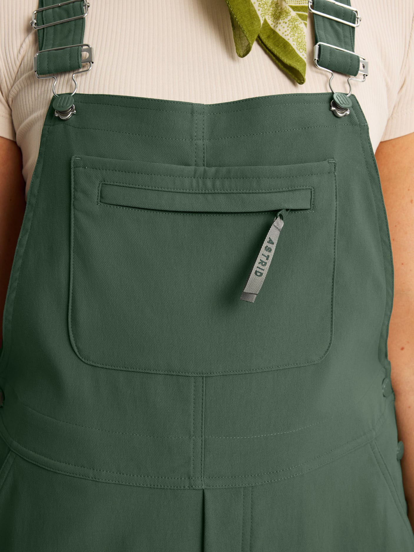 women's workwear dungarees green