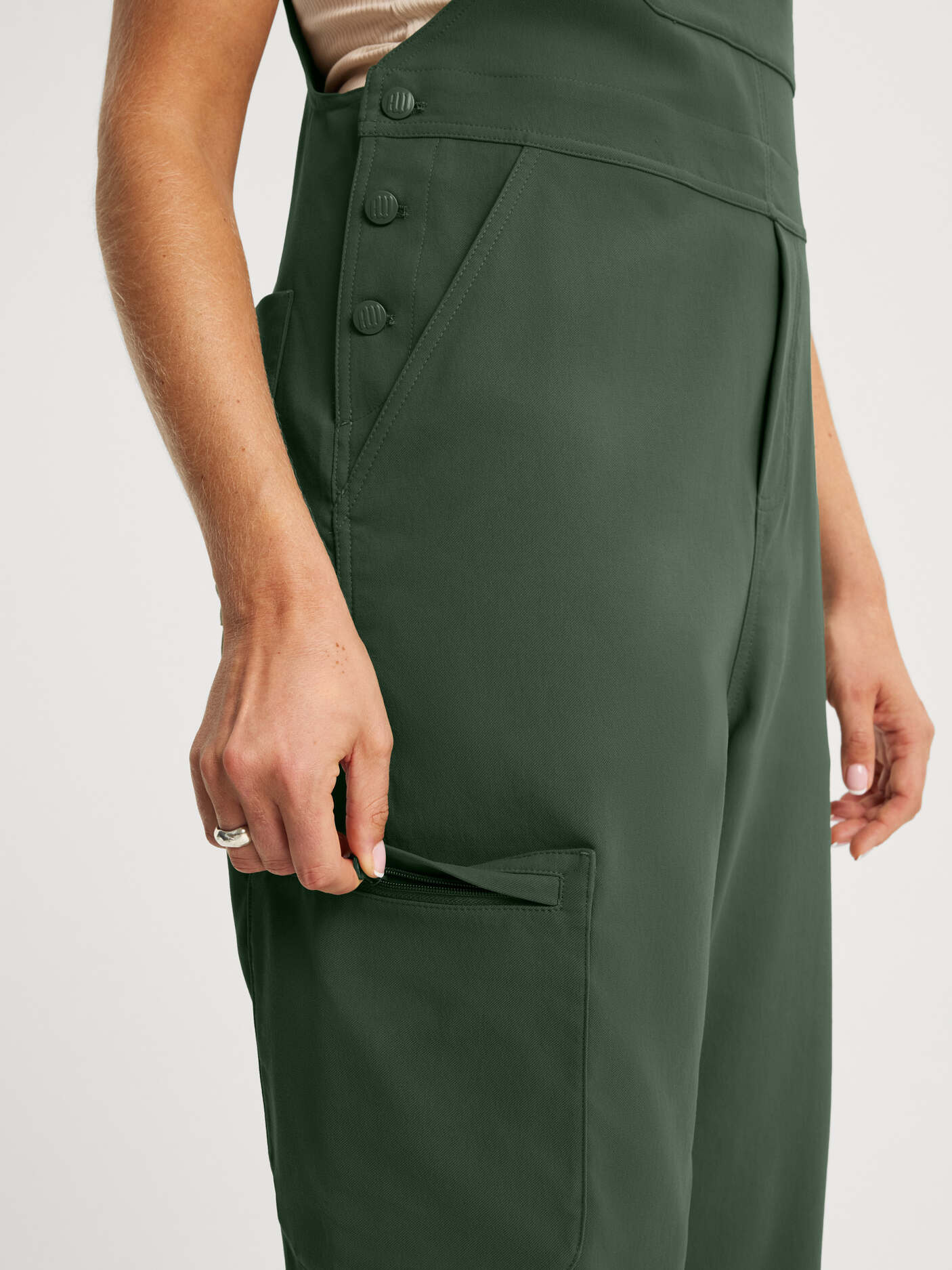women's workwear dungarees green