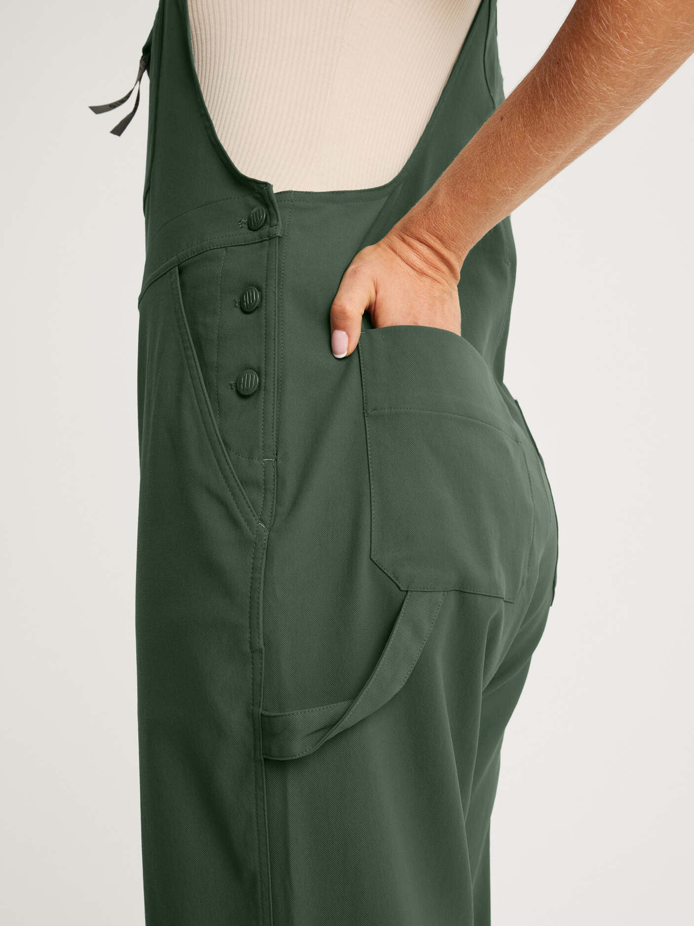 women's workwear dungarees green