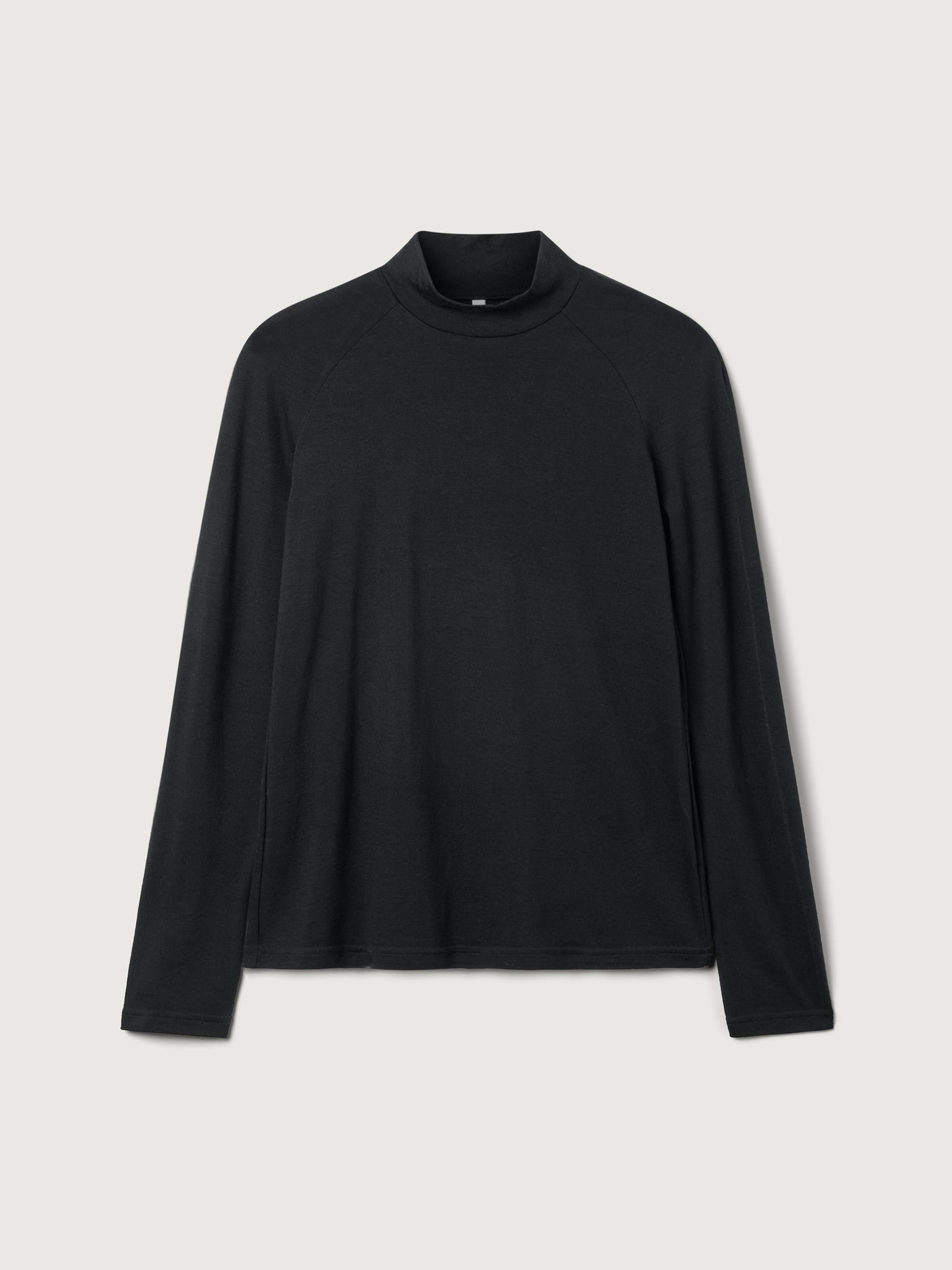 women's merino long sleeve mock neck black
