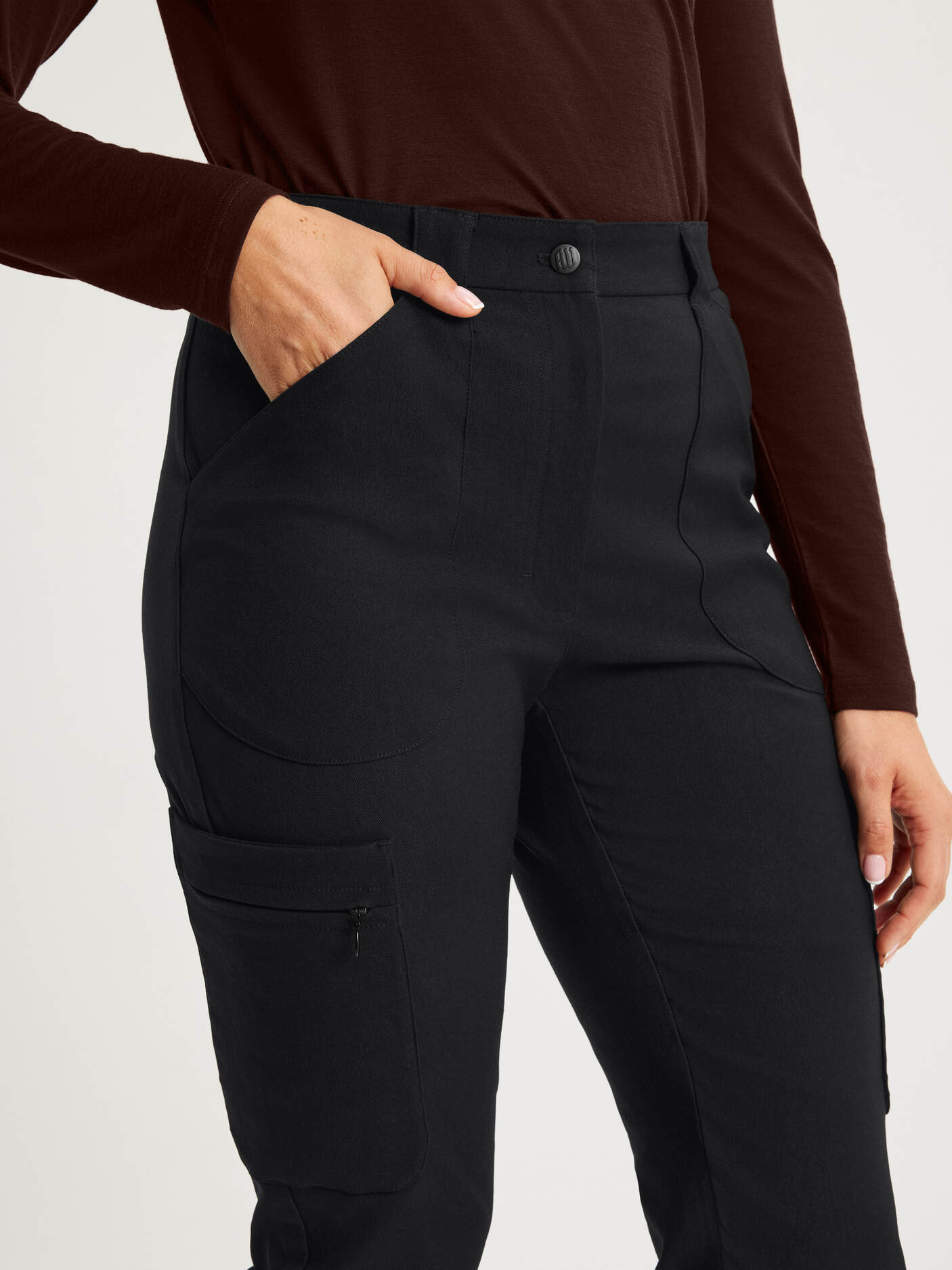 women's hiking pants high waist black