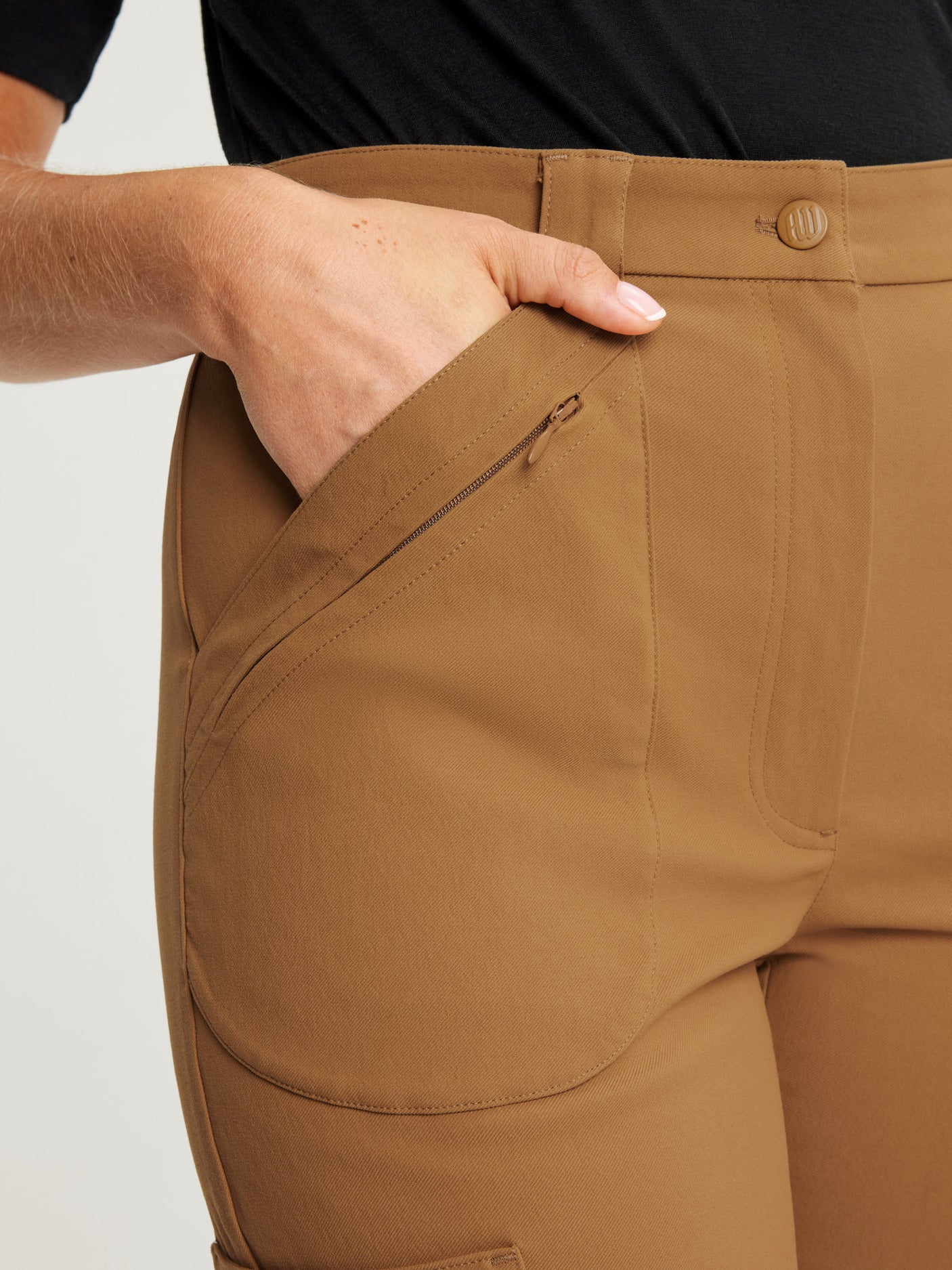 women's hiking pants high waist camel