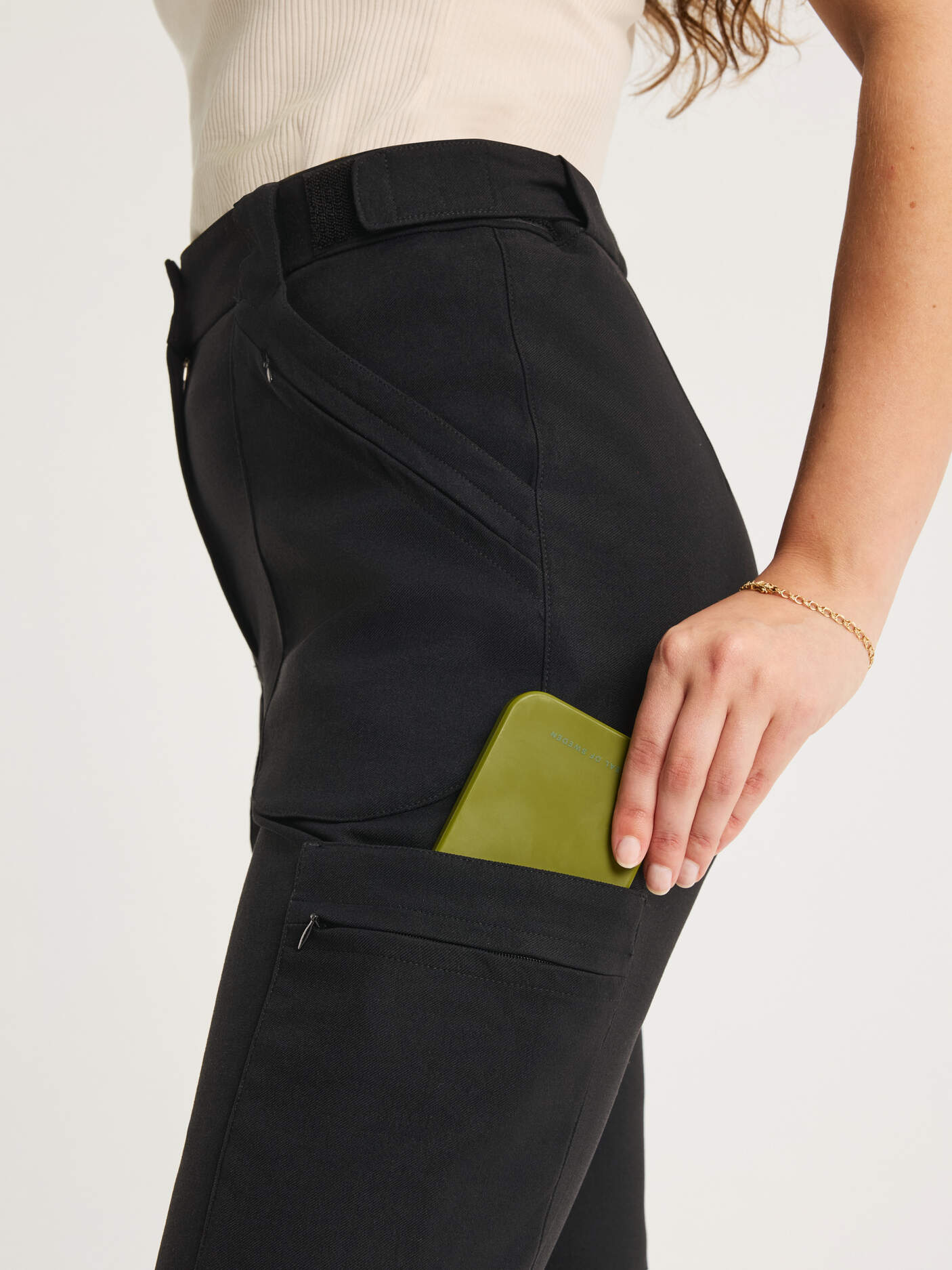 women's hiking pants adjustable waist black