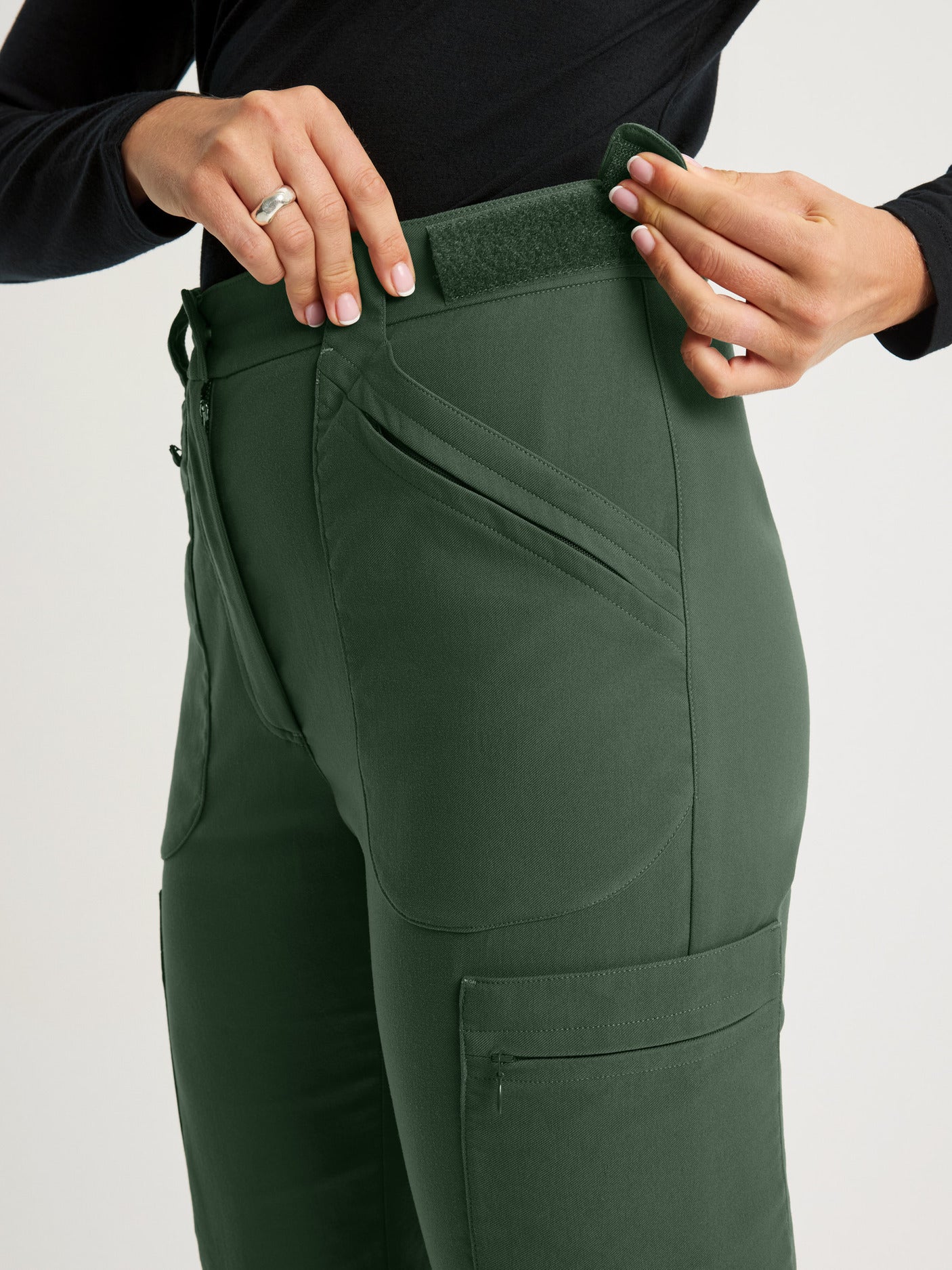 women's hiking pants adjustable waist green