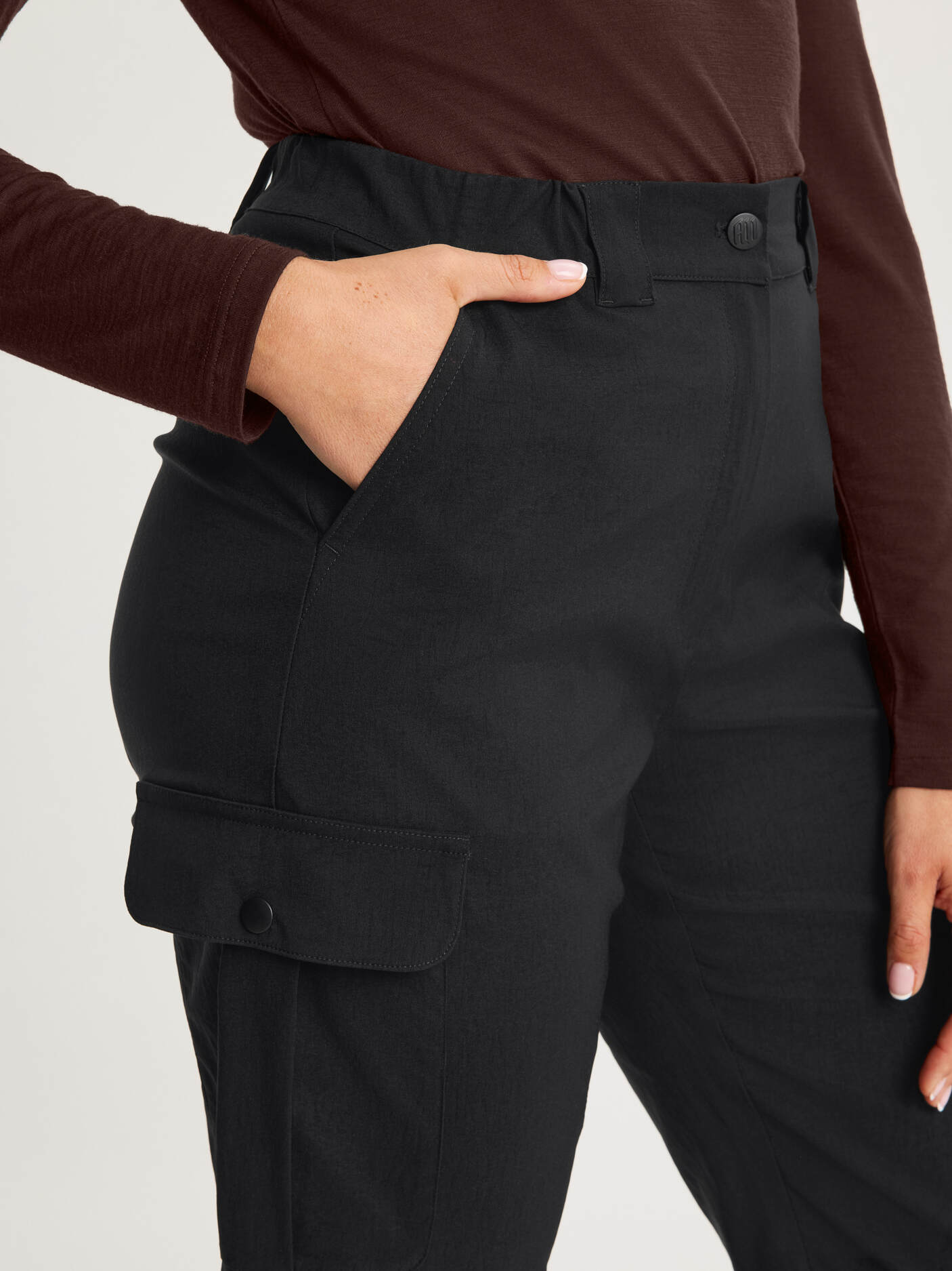 women's cargo pants high waist black