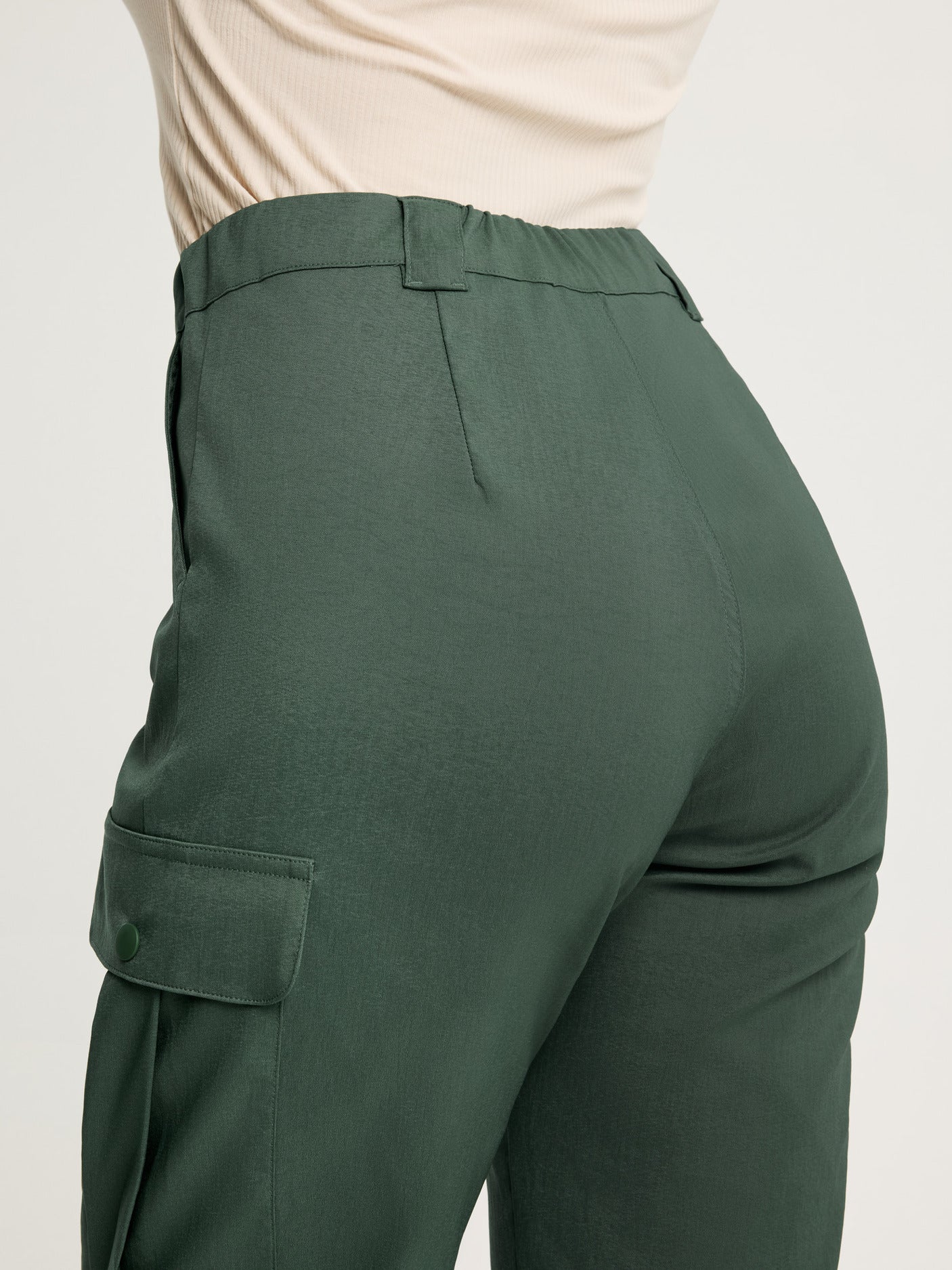 women's cargo pants high waist green