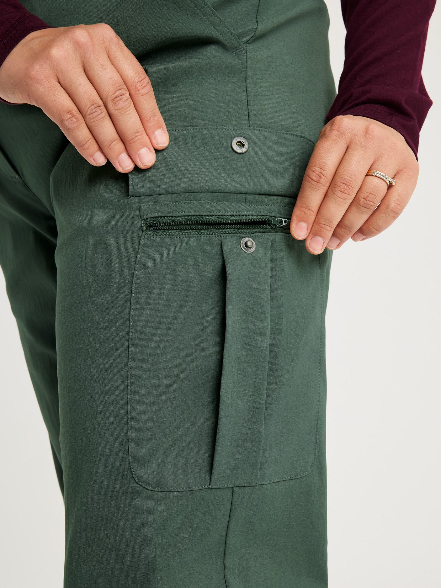 women's cargo pants high waist green