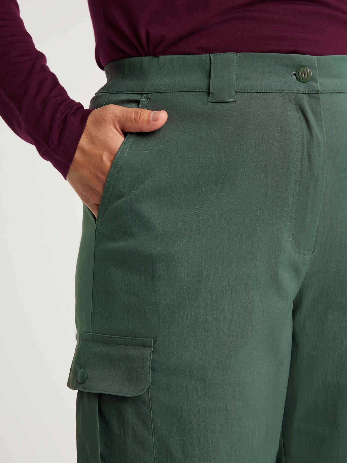 women's cargo pants high waist green