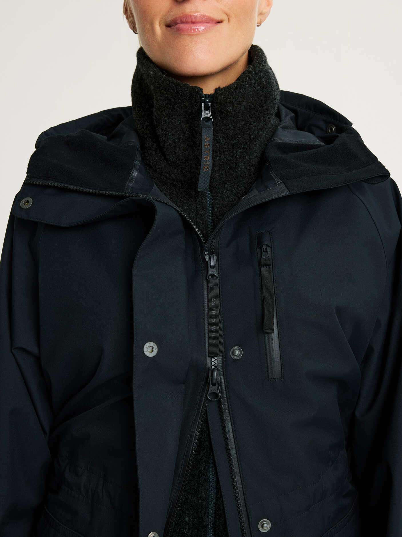 women's waterproof 3L shell jacket black