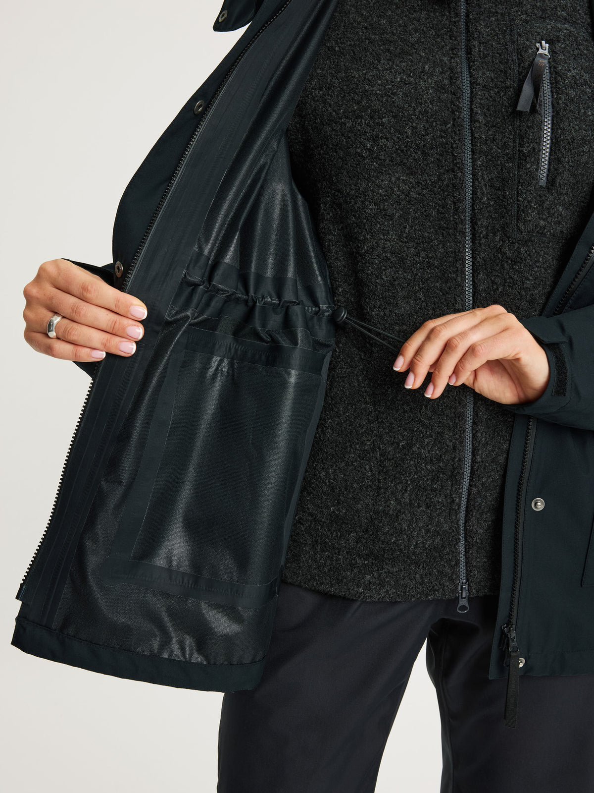 women's waterproof 3L shell jacket black