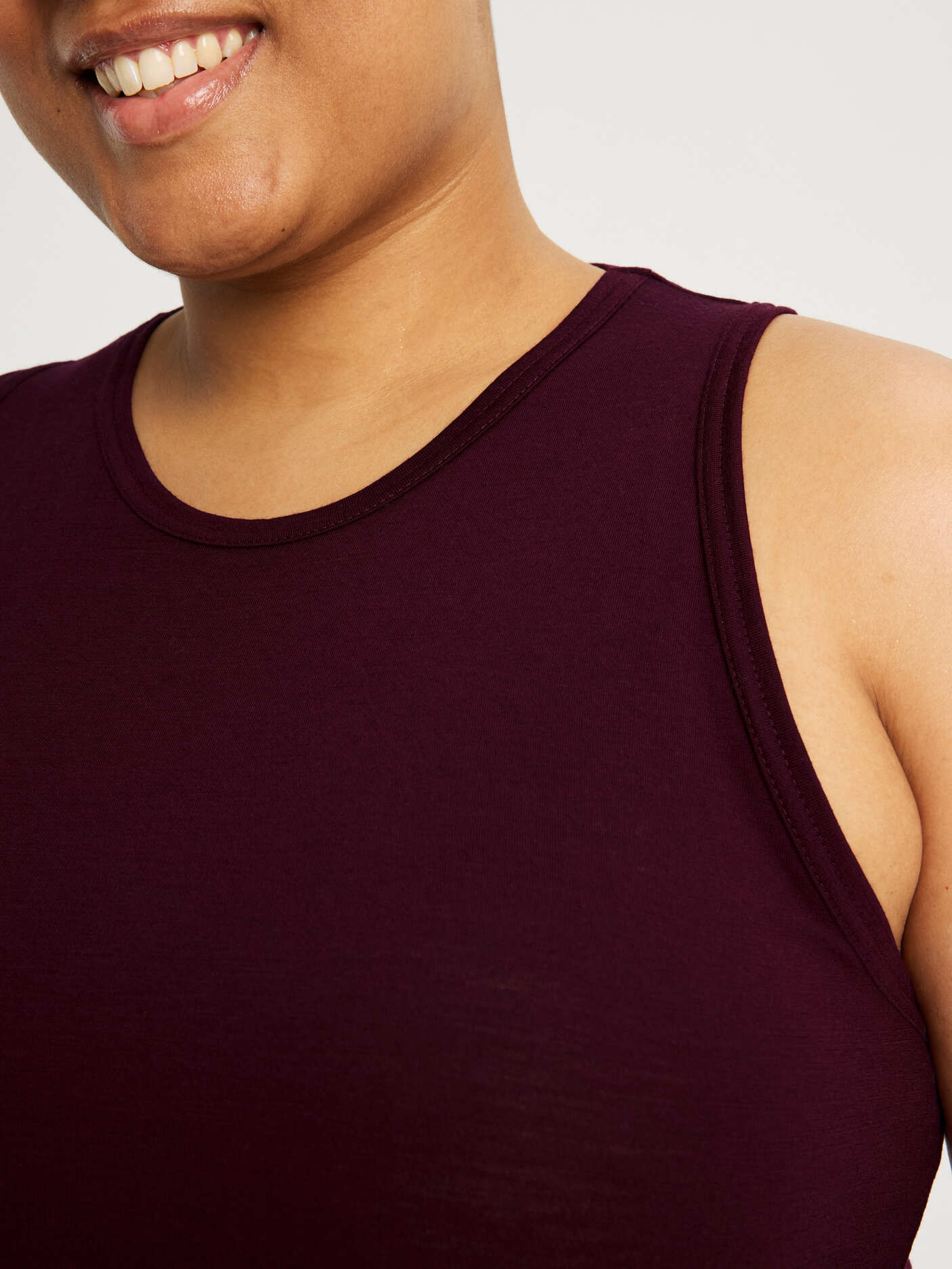women's merino singlet burgundy