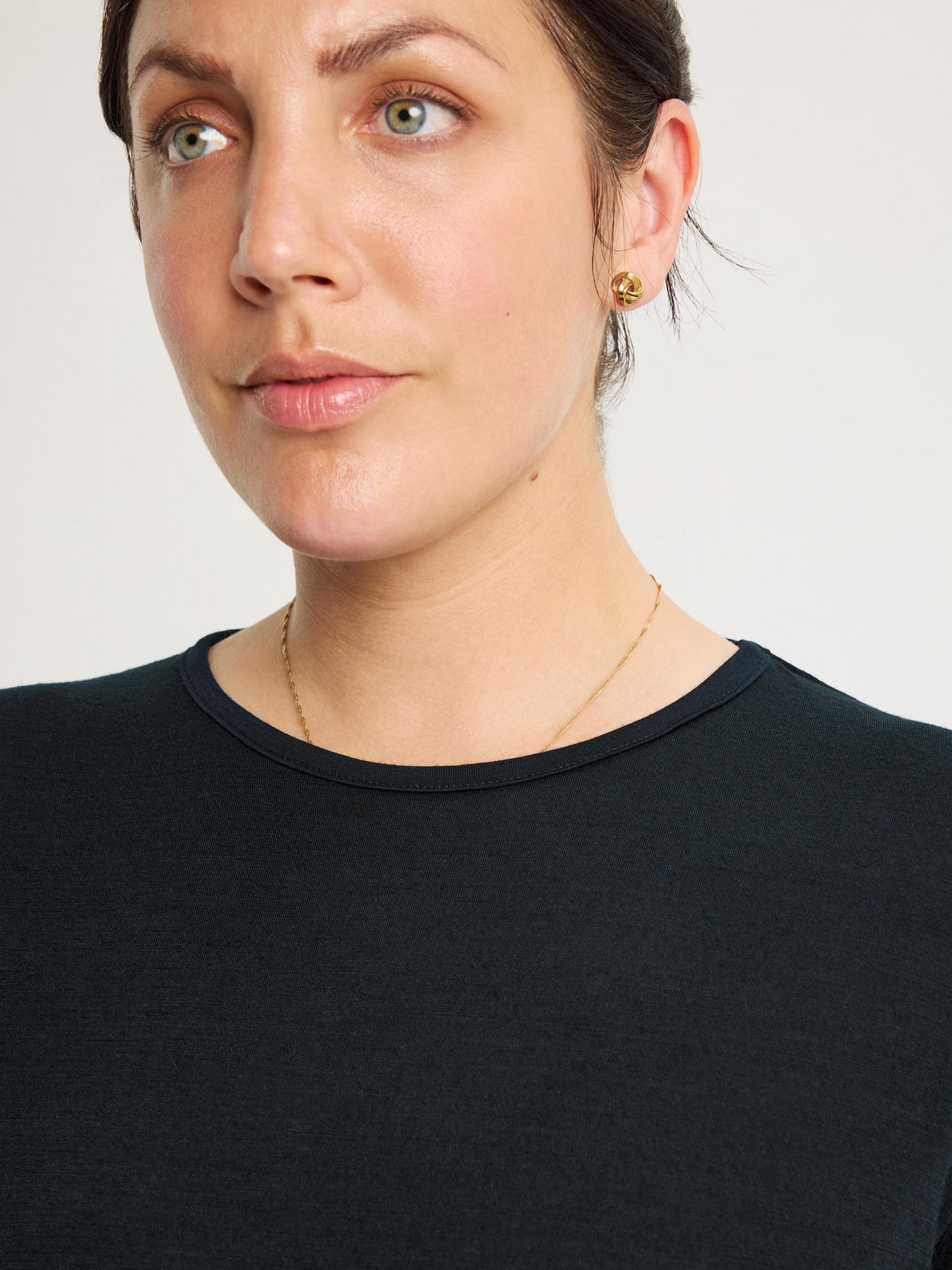 women's merino top short sleeve black