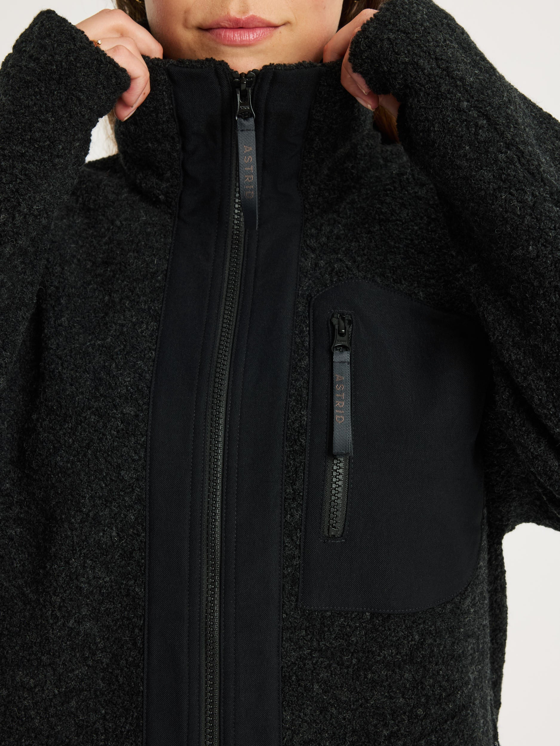 women's fleece jacket black