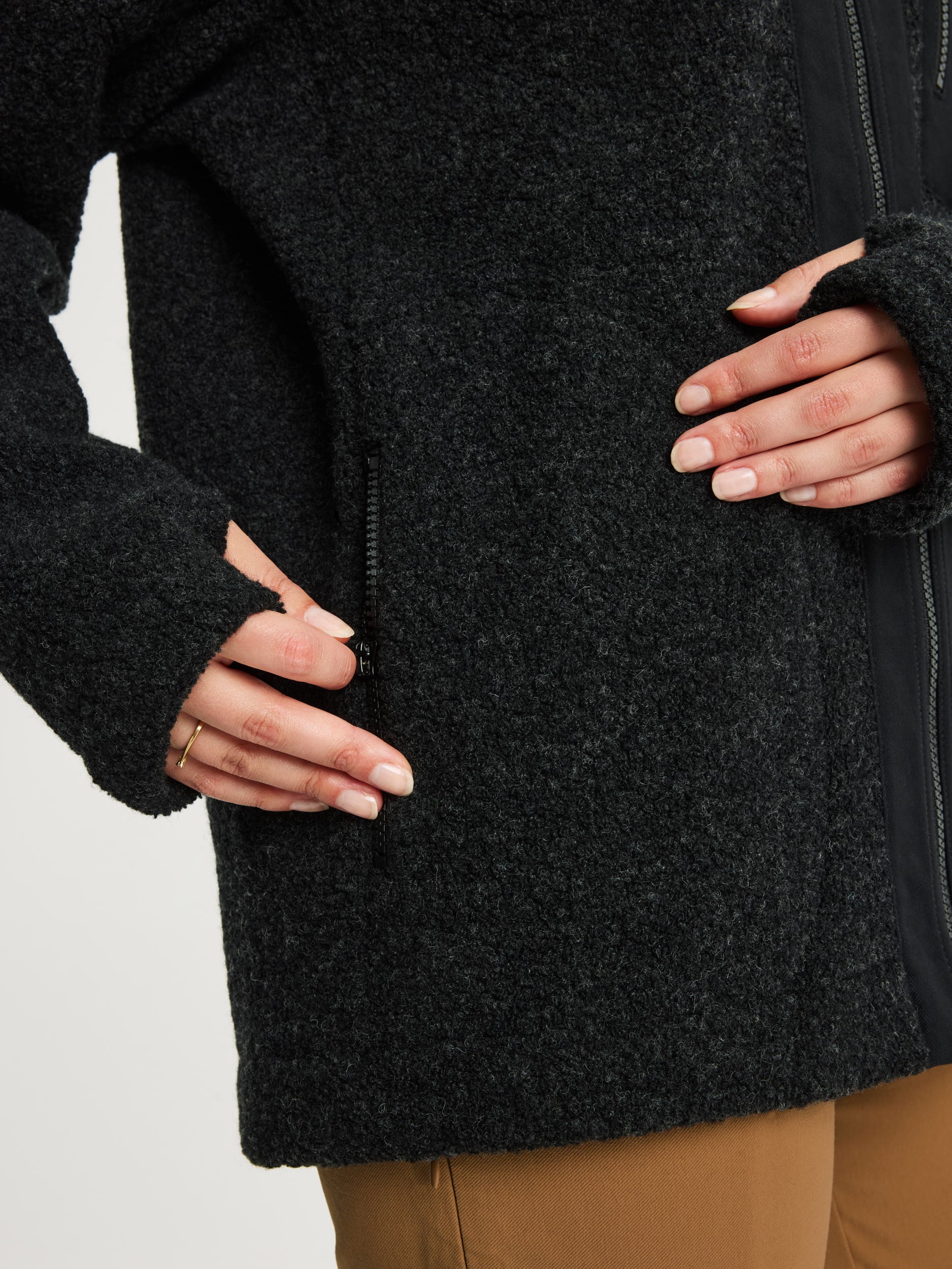 women's fleece jacket black