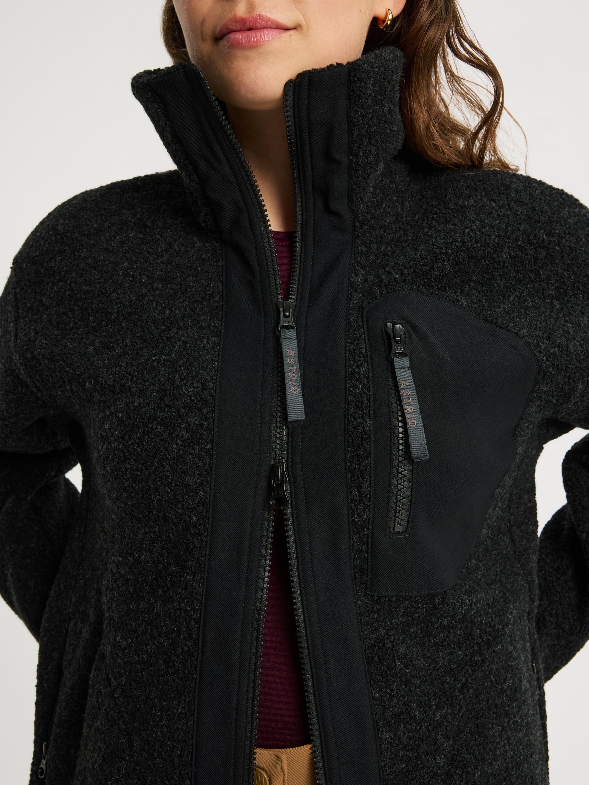 women's fleece jacket black