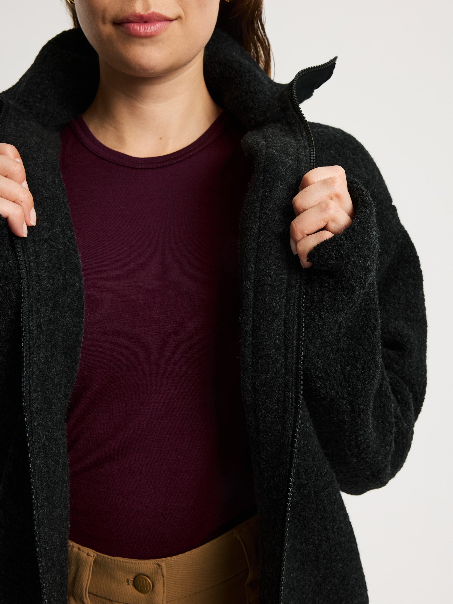 women's fleece jacket black