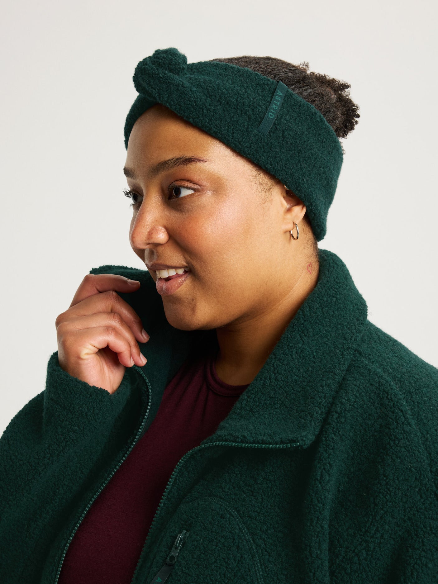 women's wool headband dark green