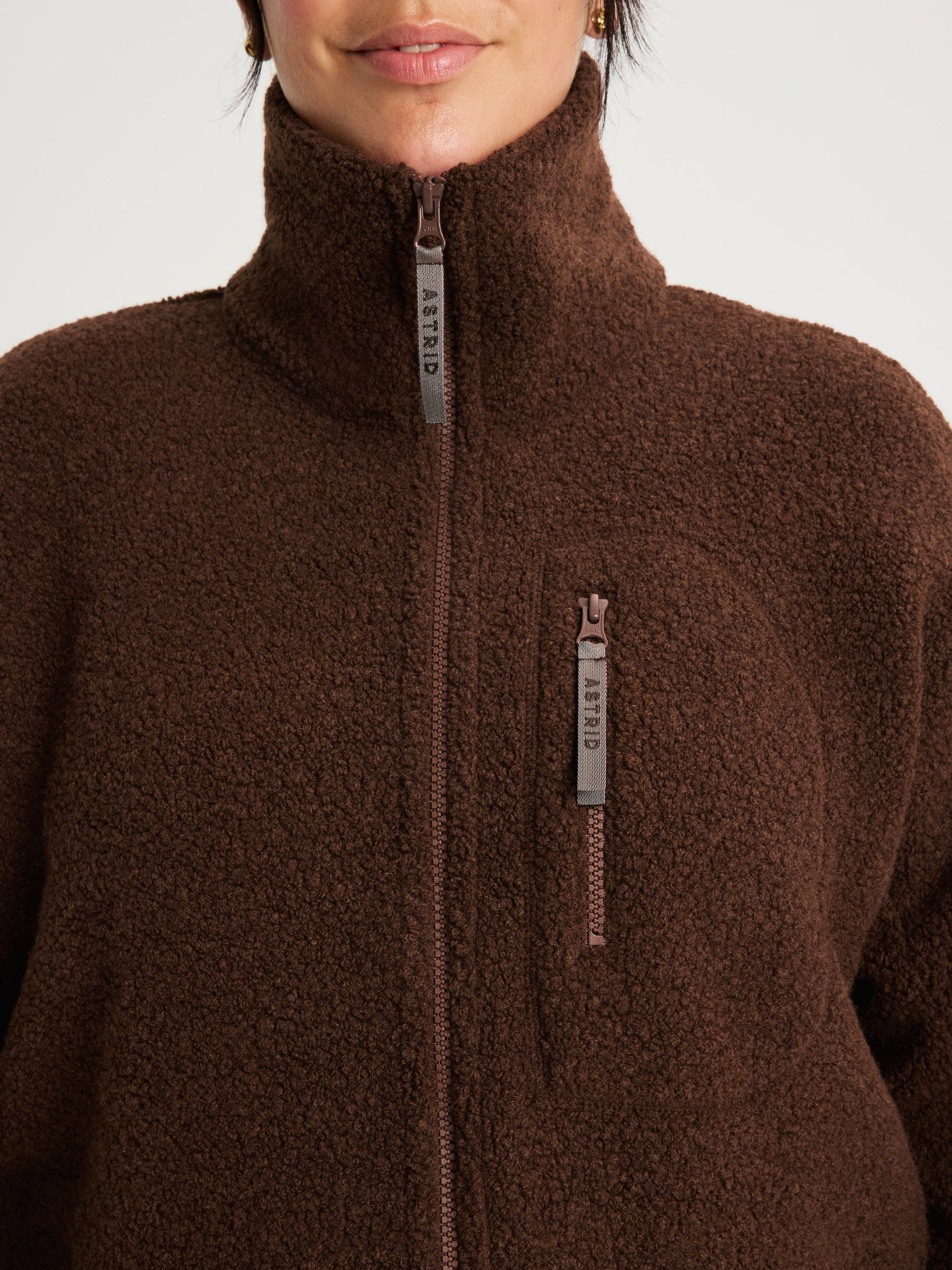 women's fleece jacket brown