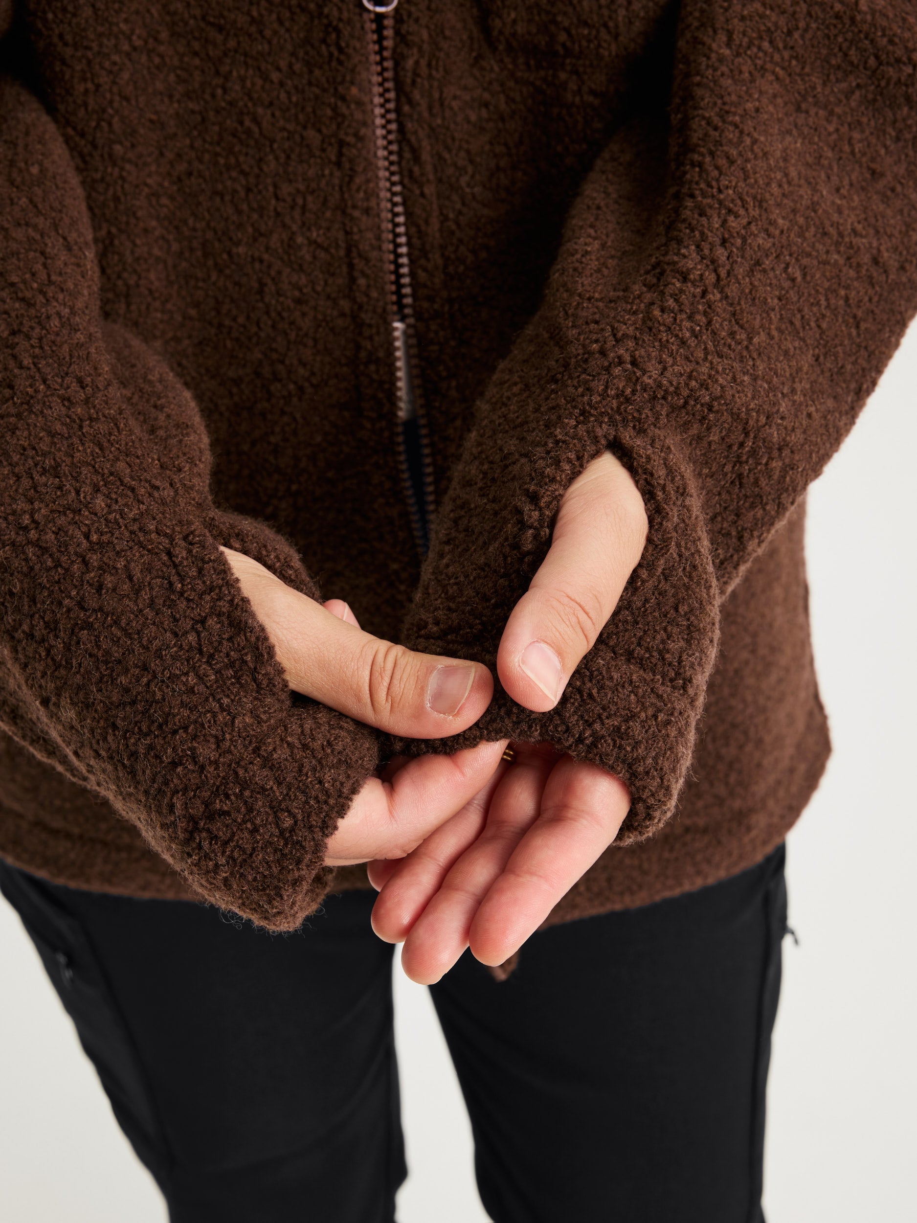 women's fleece jacket brown