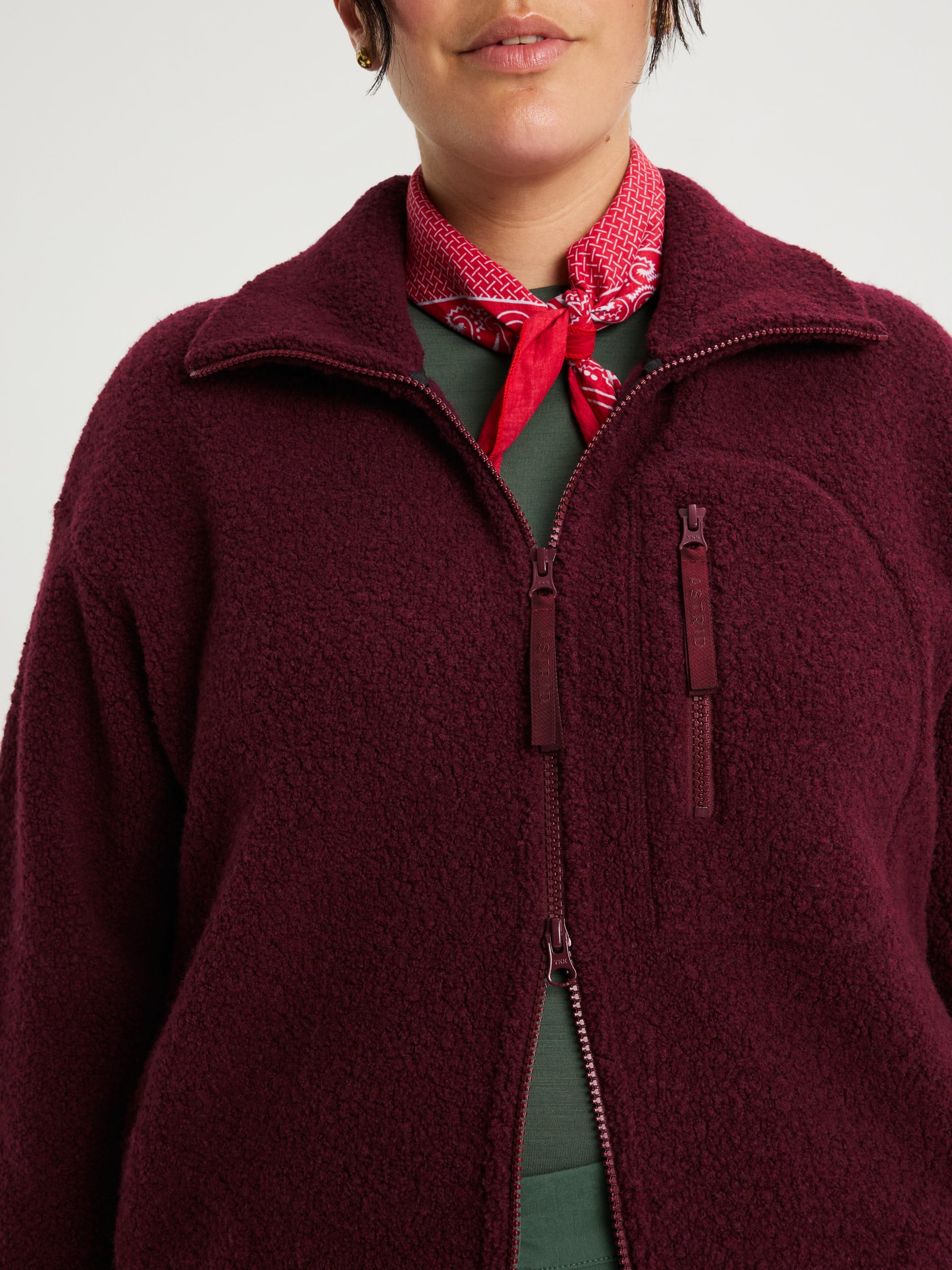 women's fleece jacket burgundy