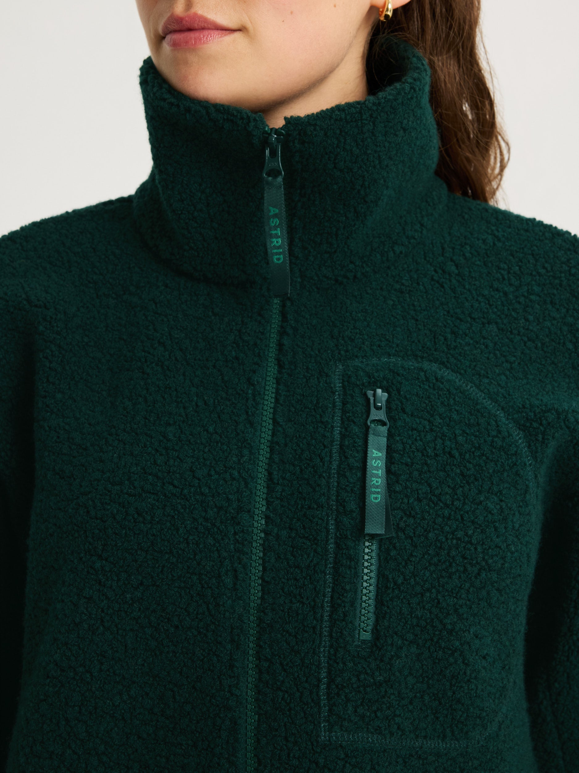 women's fleece jacket dark green