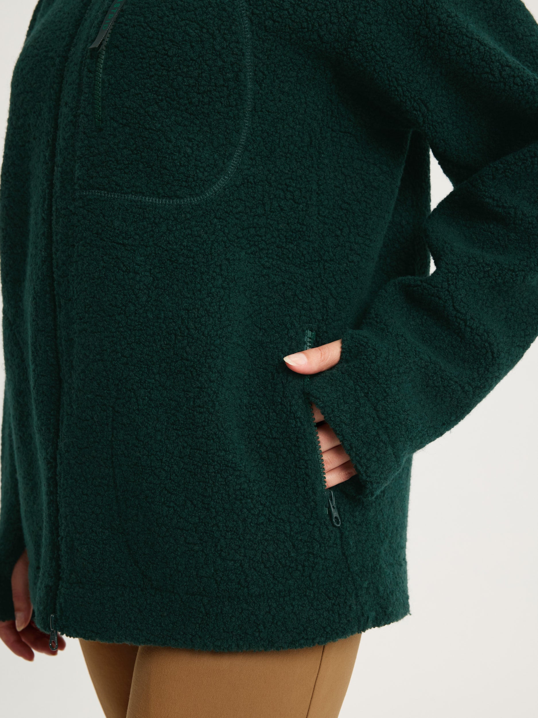 women's fleece jacket dark green