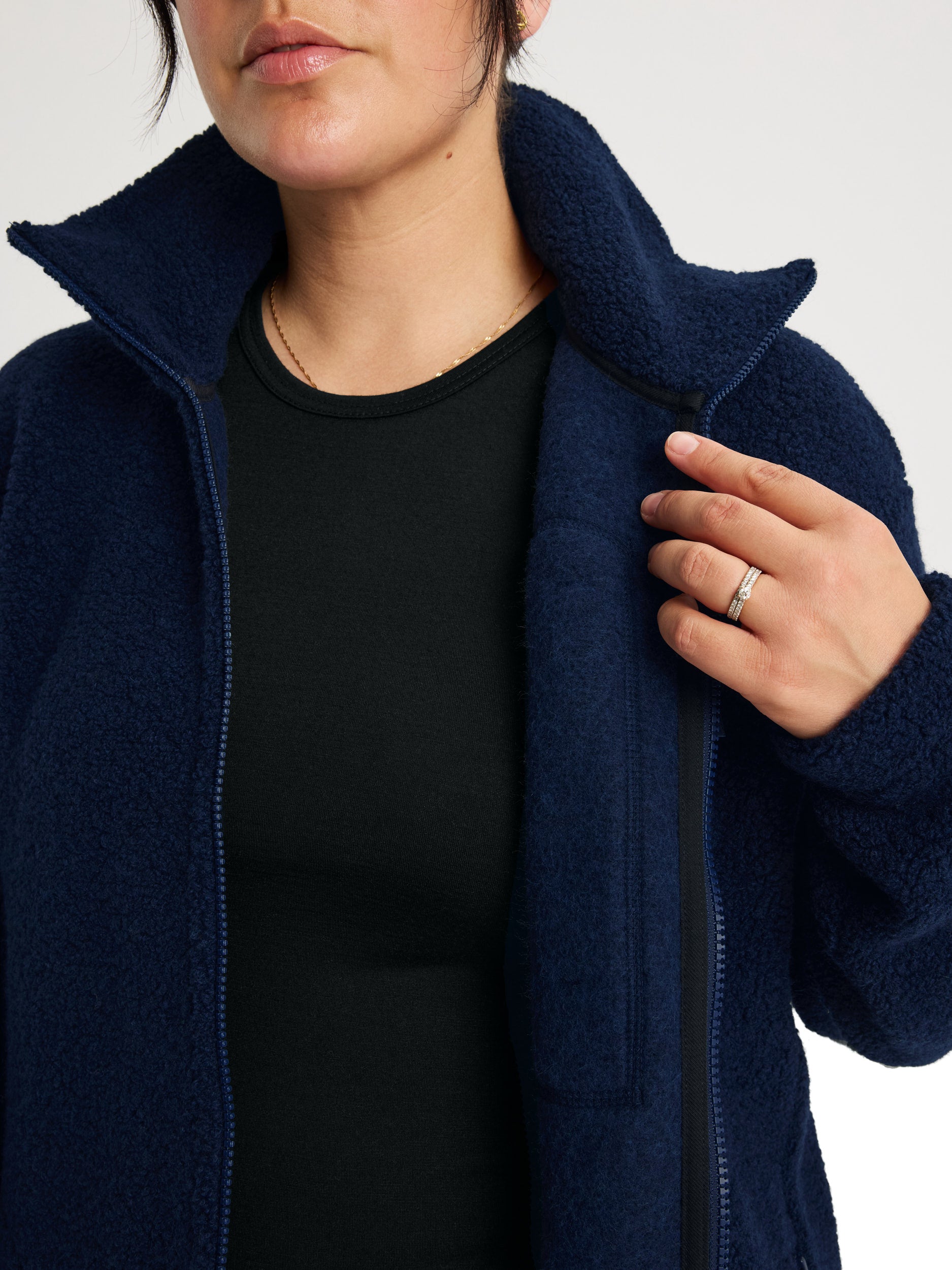 women's fleece jacket navy