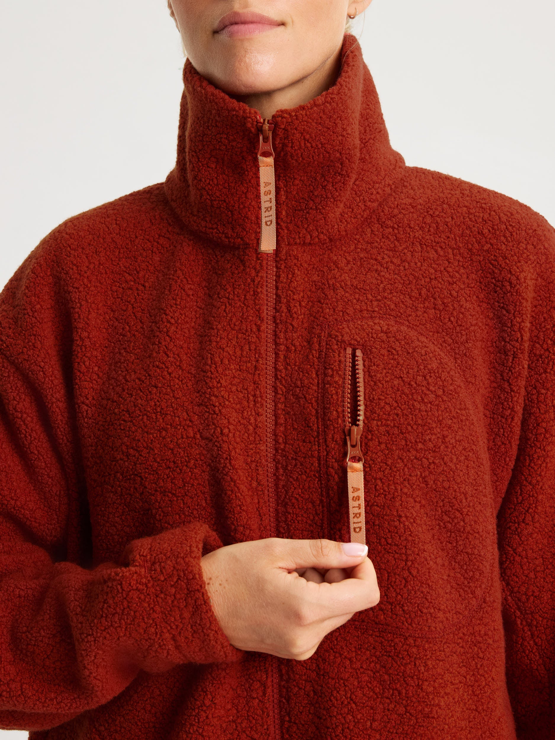 women's fleece jacket rust