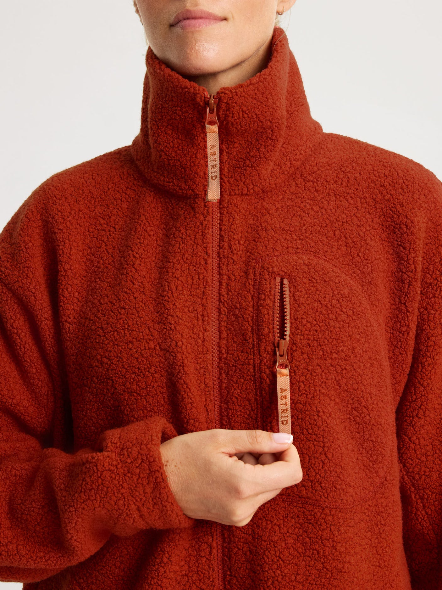 women's fleece jacket rust