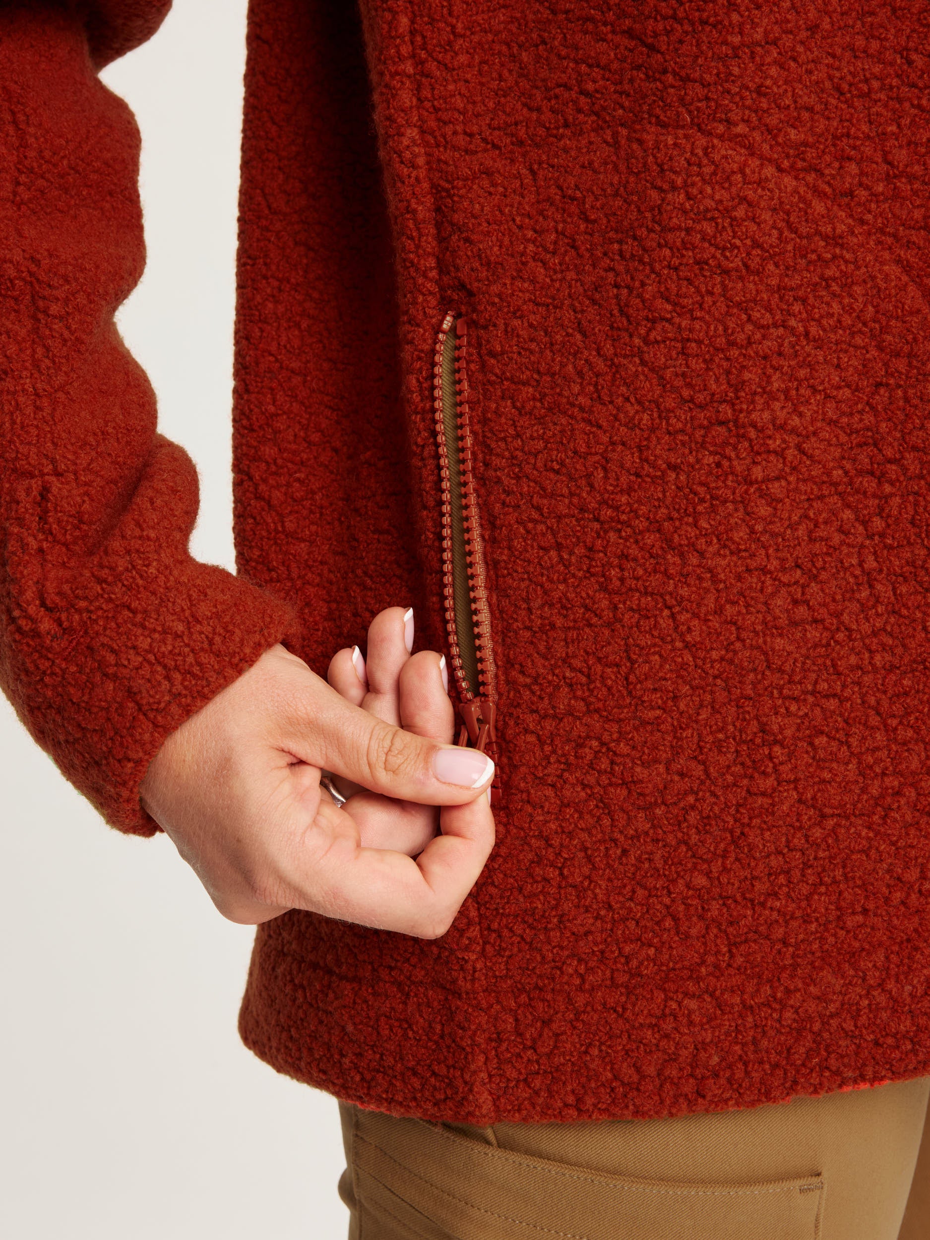 women's fleece jacket rust