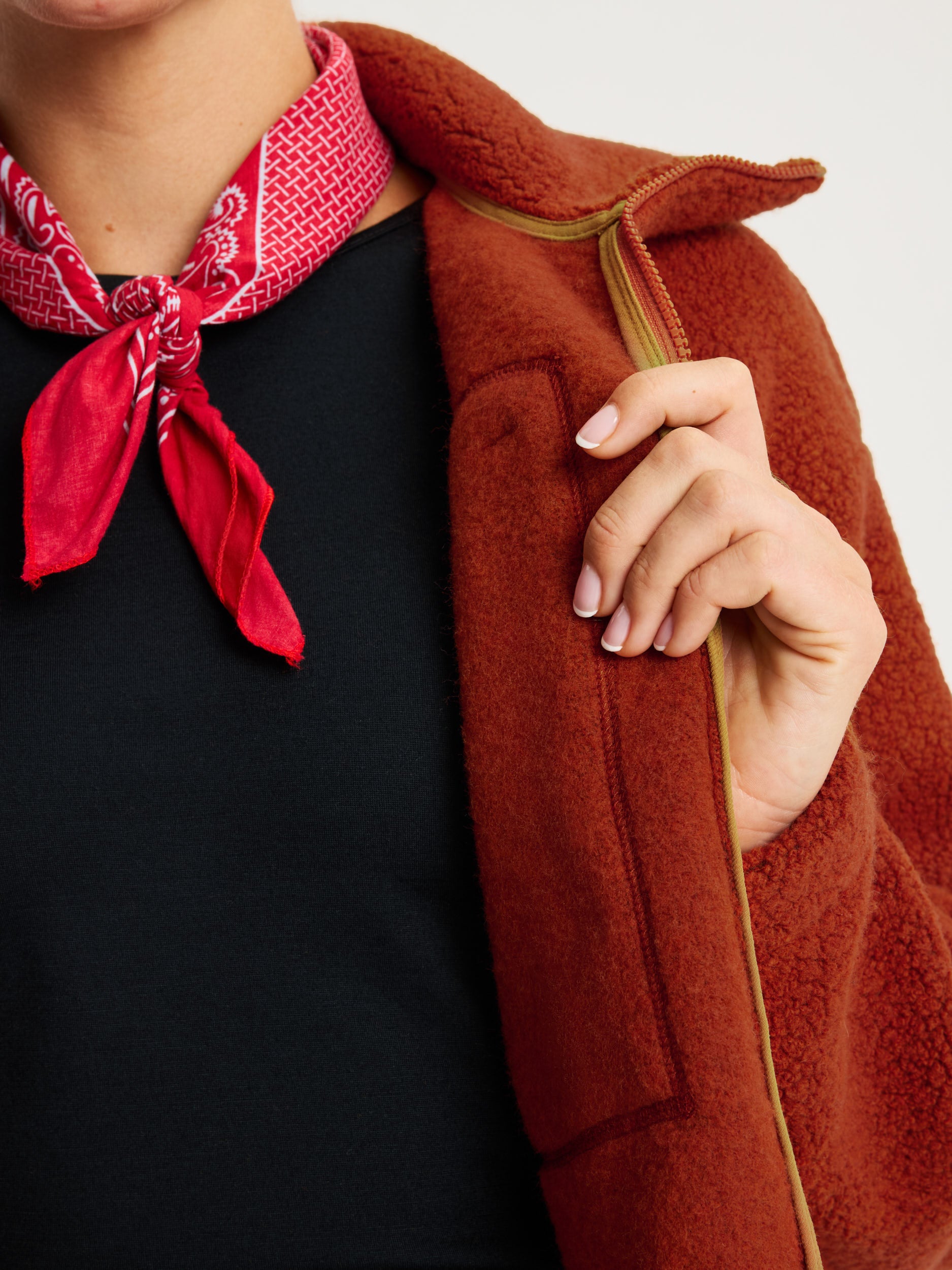 women's fleece jacket rust