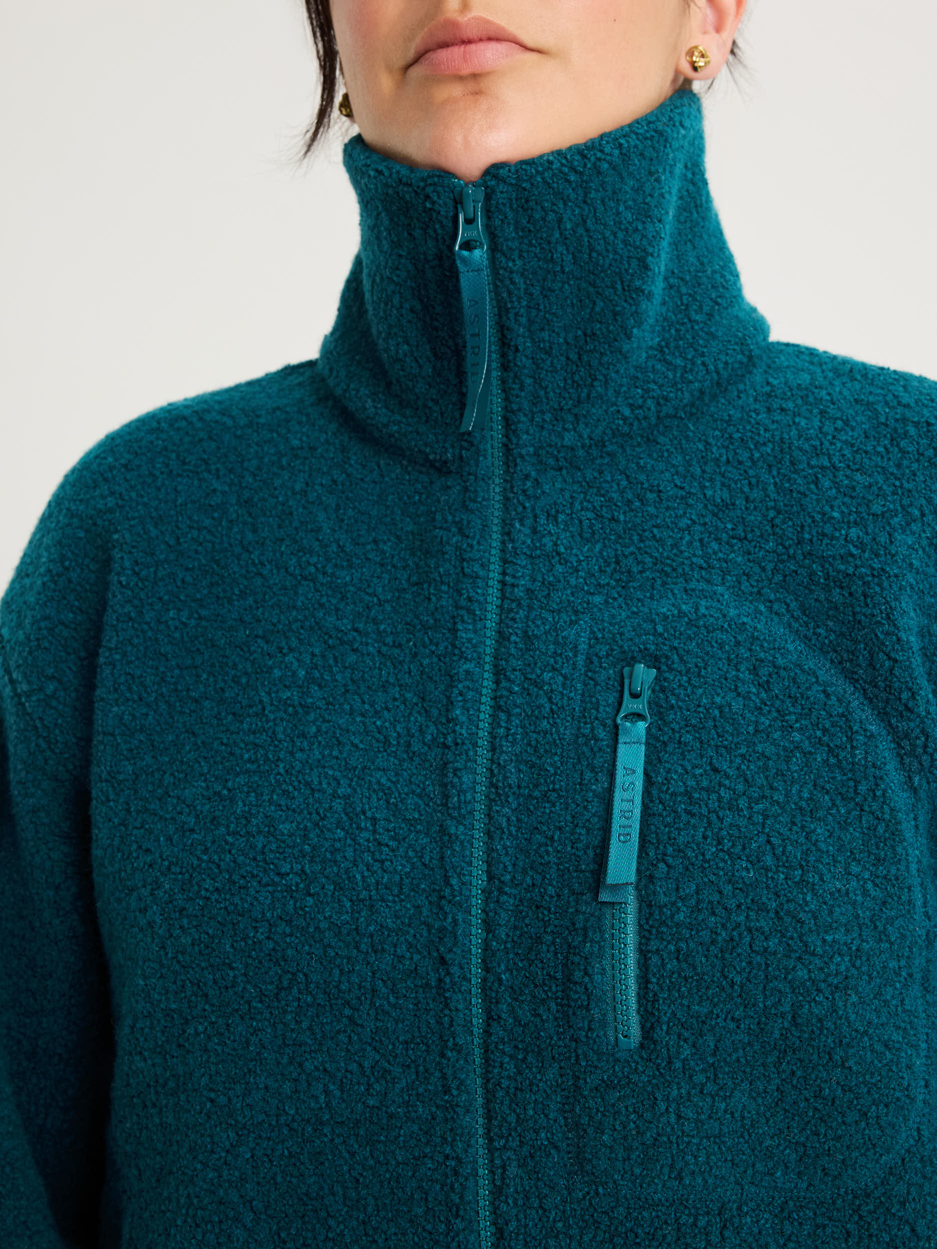 women's fleece jacket teal