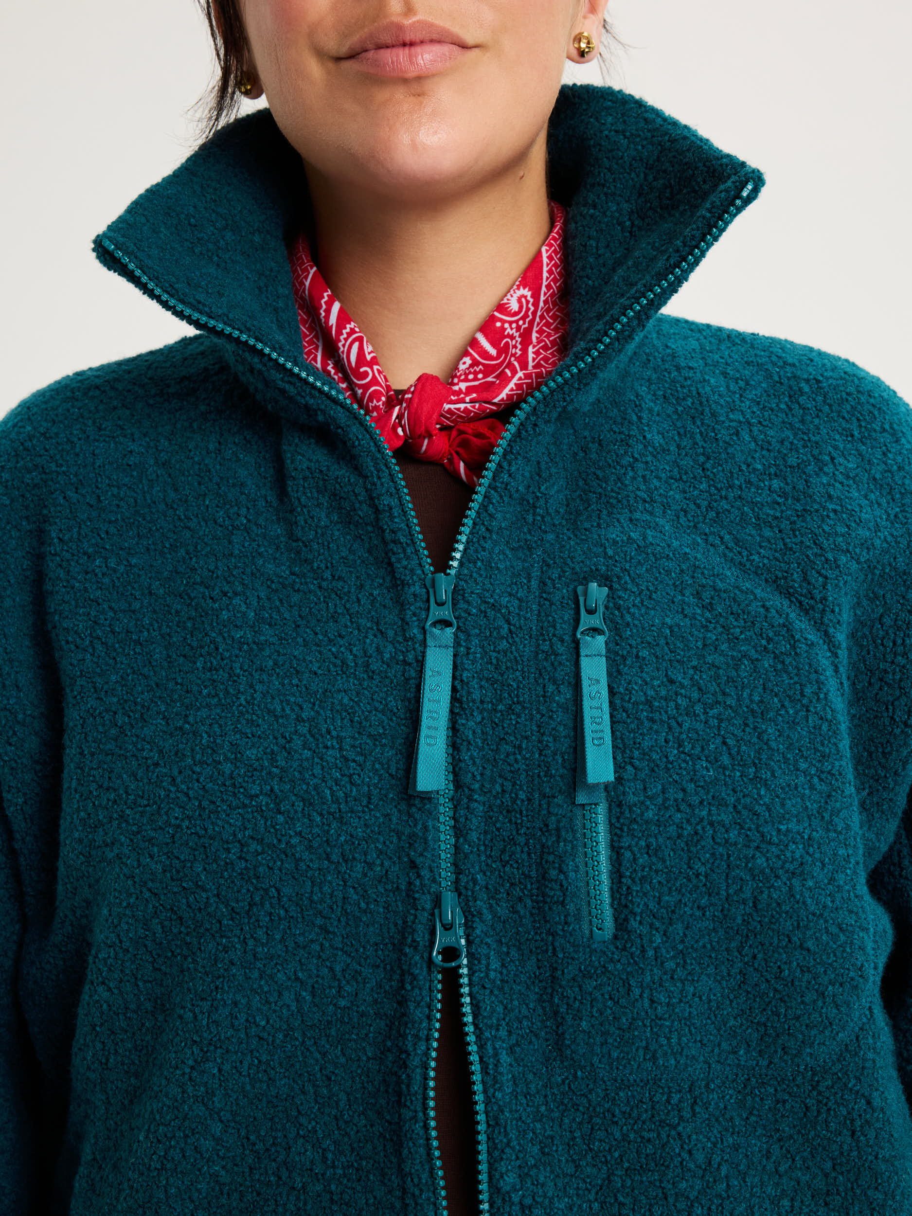 women's fleece jacket teal