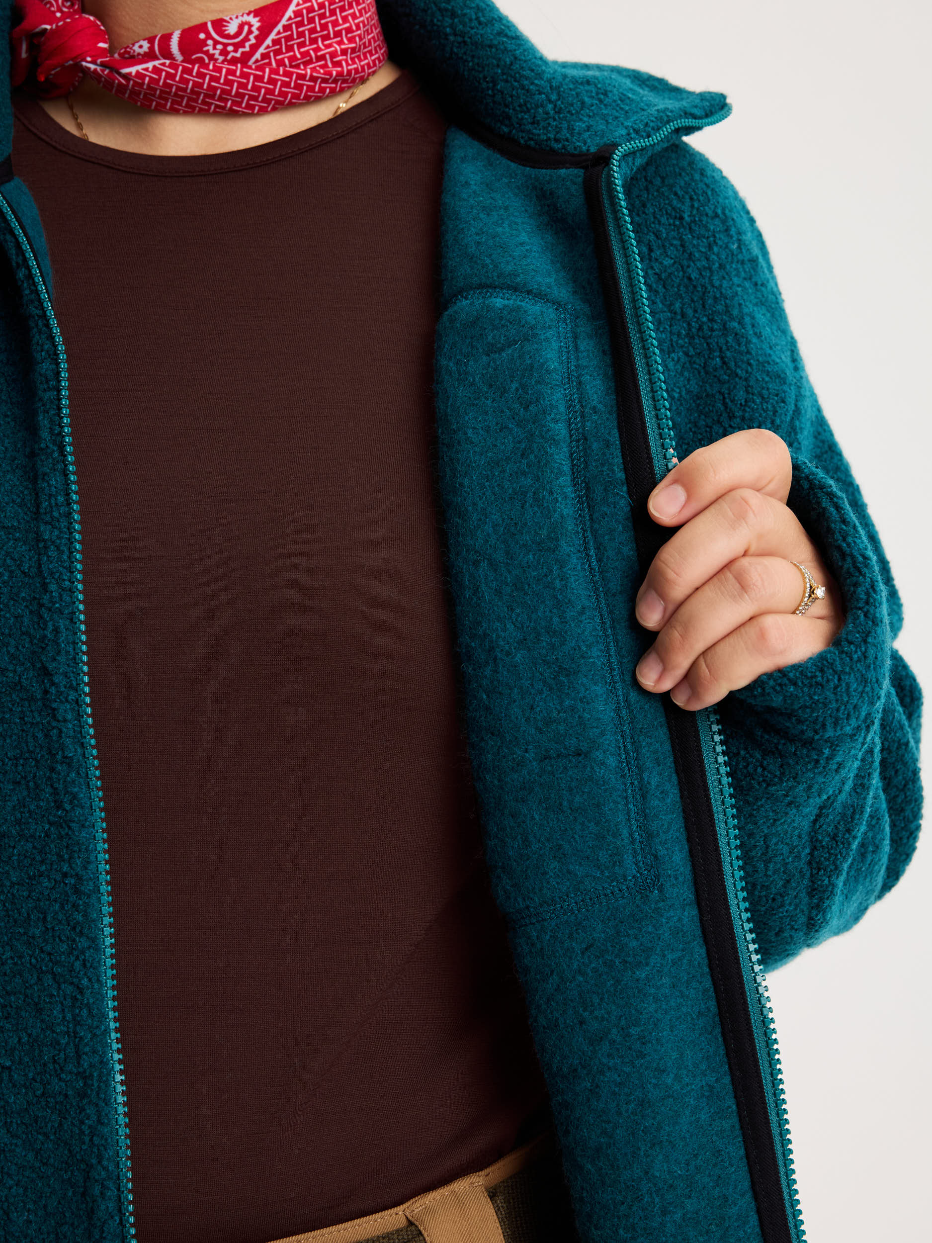 women's fleece jacket teal