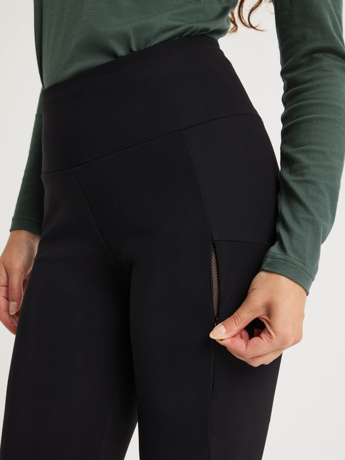 women's hiking tights high waist black