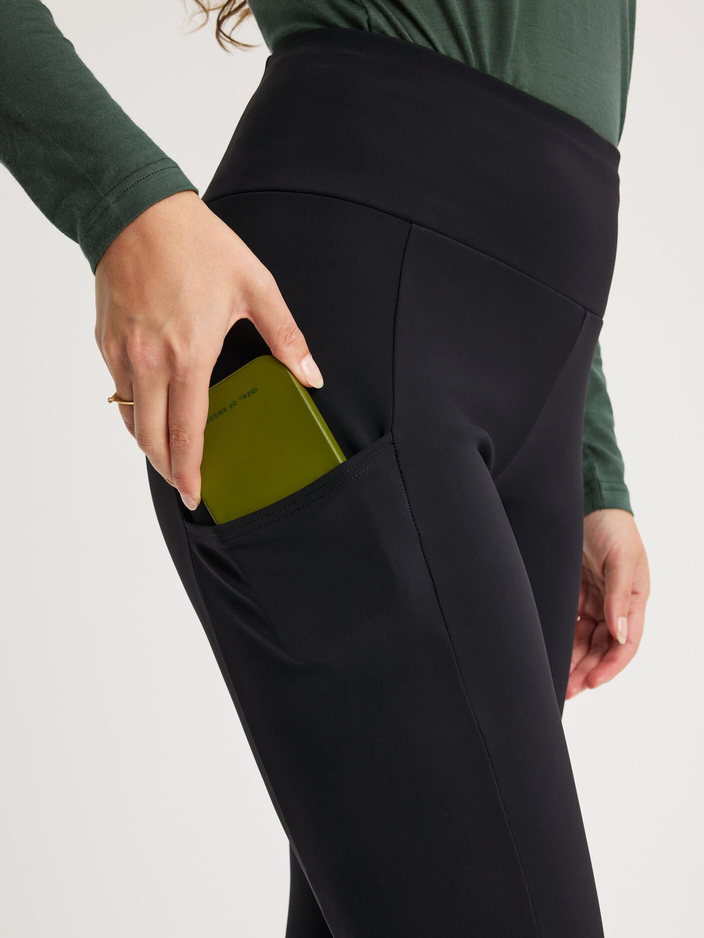 women's hiking tights high waist black