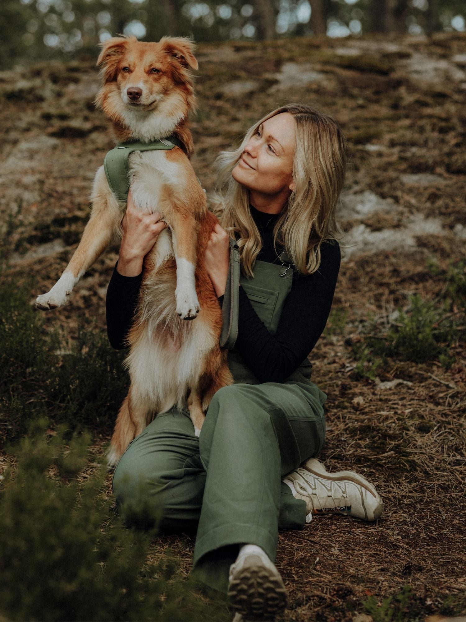 women's workwear dungarees green