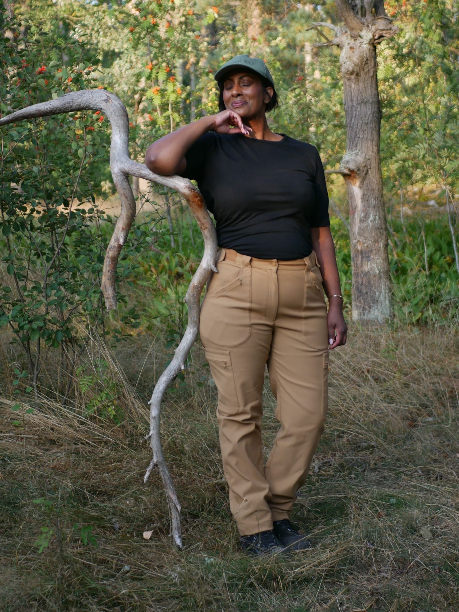 women's hiking pants adjustable waist camel