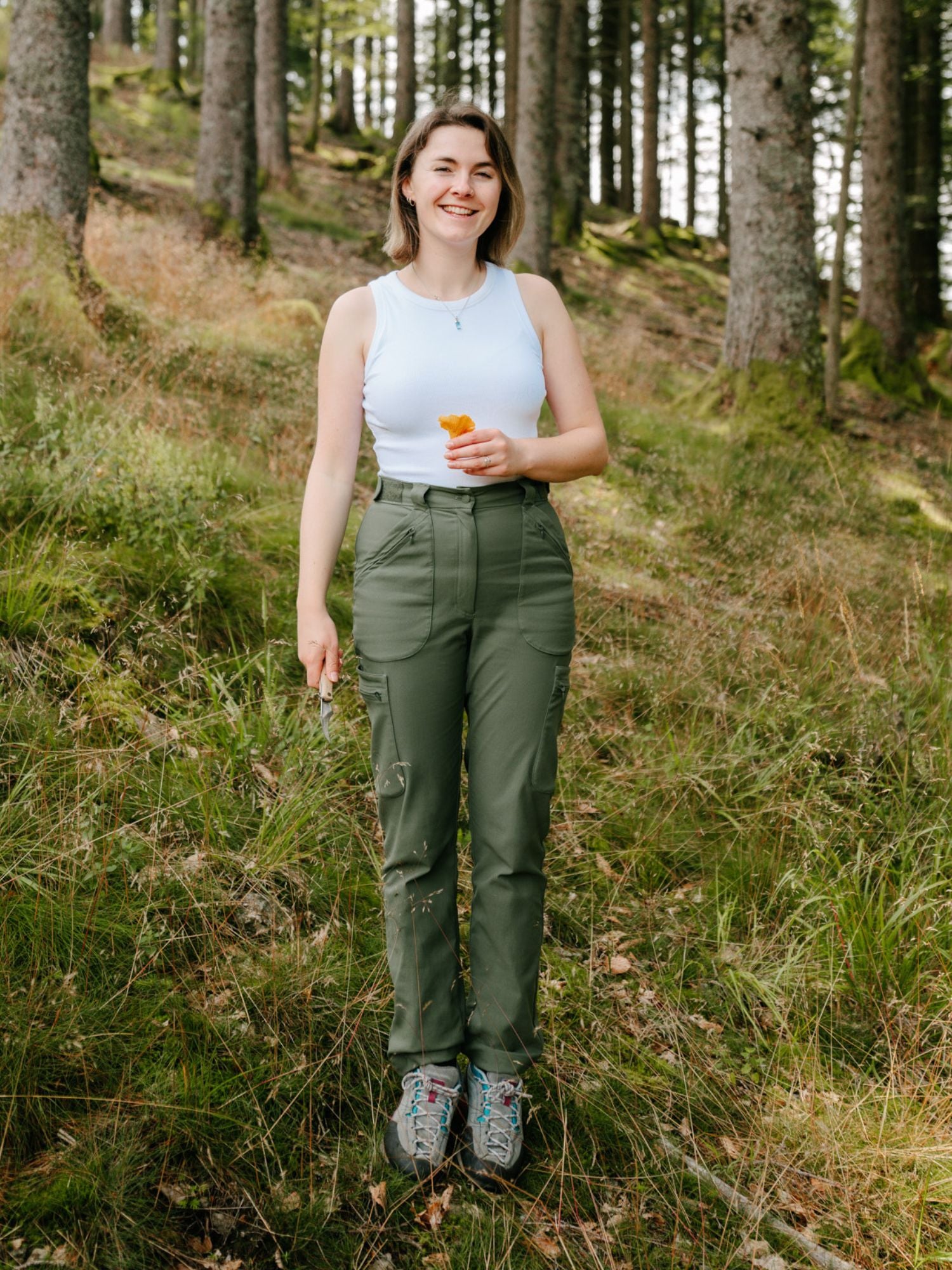 women's hiking pants adjustable waist green
