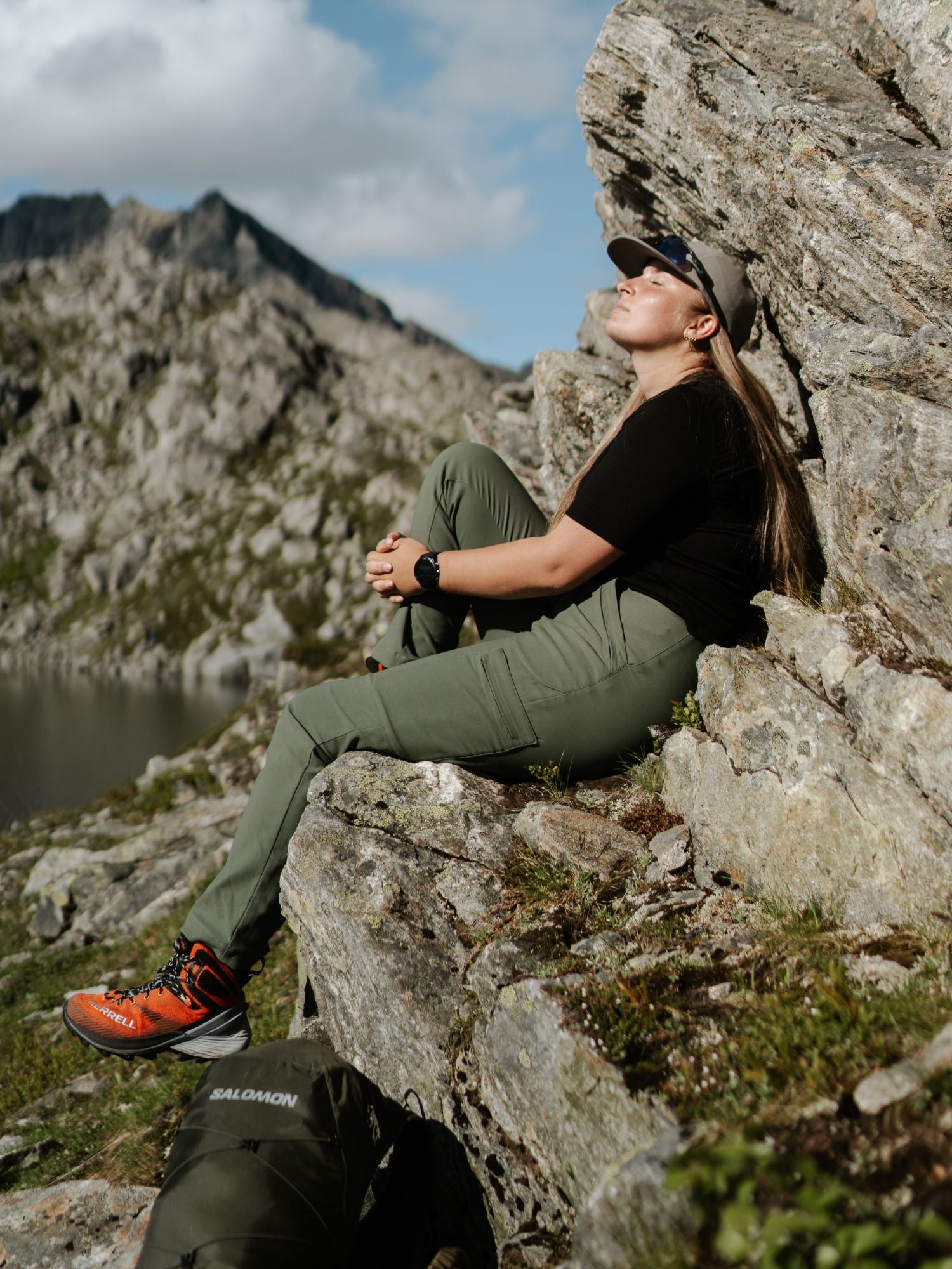 women's hiking pants adjustable waist green