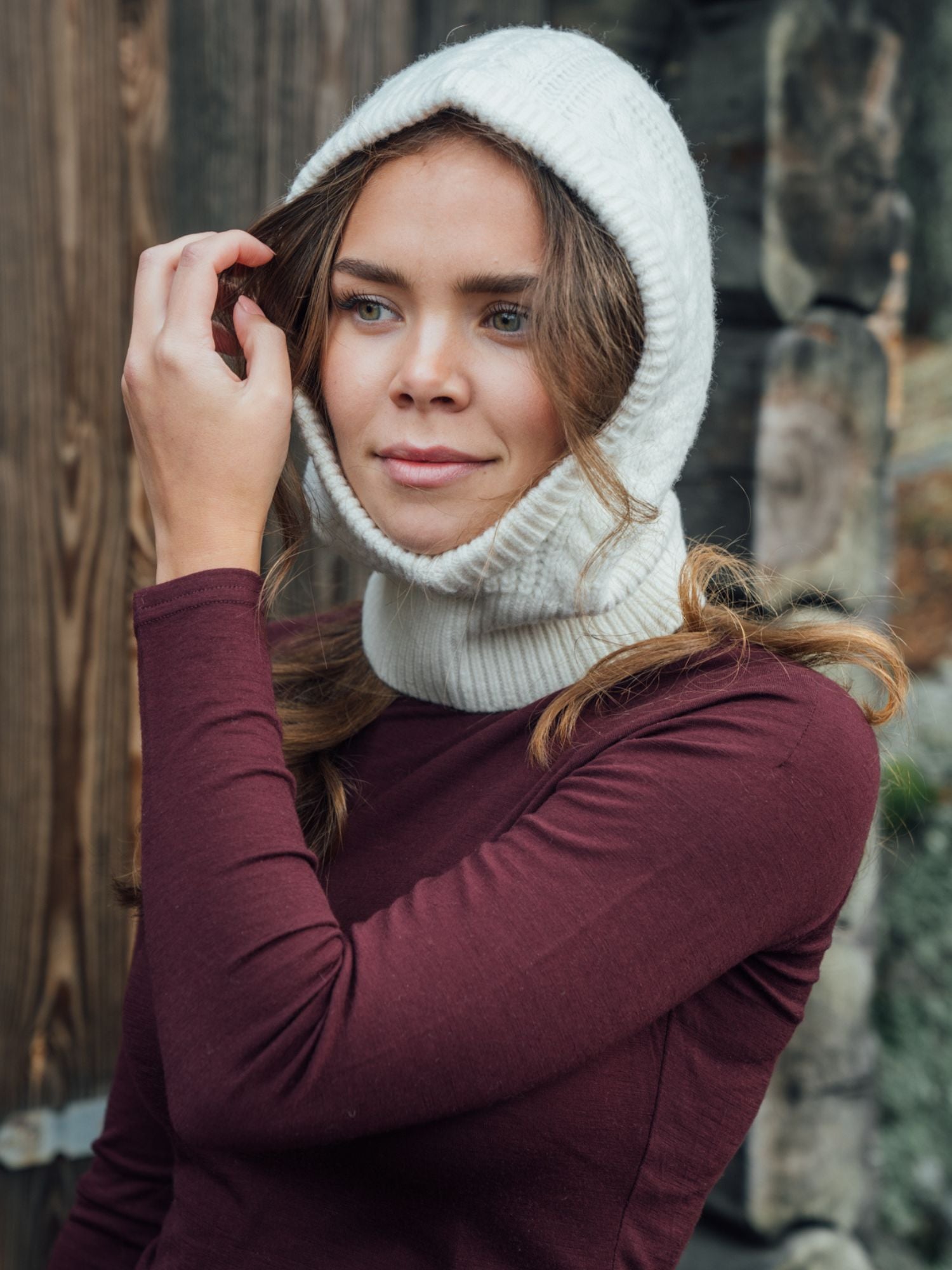 women's merino top long sleeve burgundy