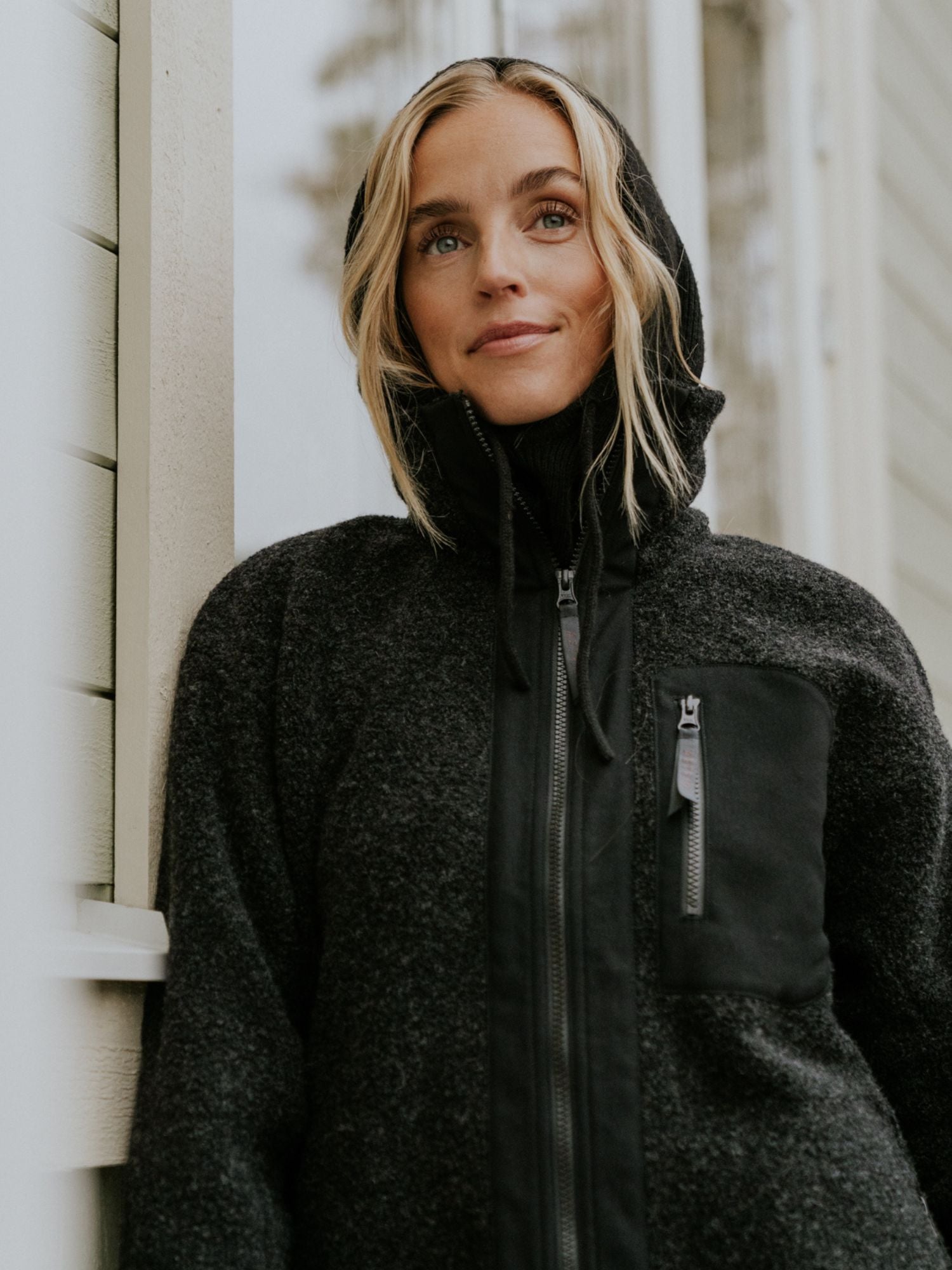 women's fleece jacket black