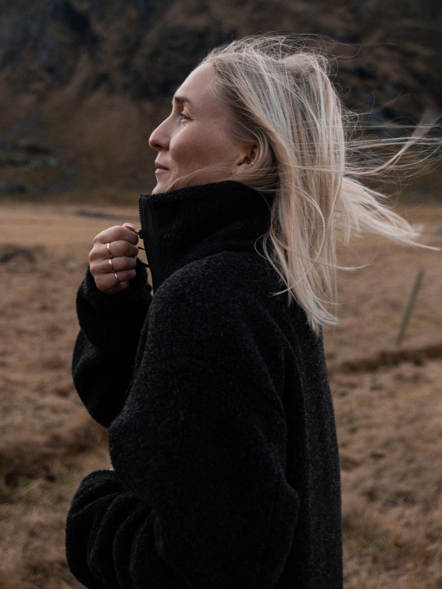 women's fleece jacket black