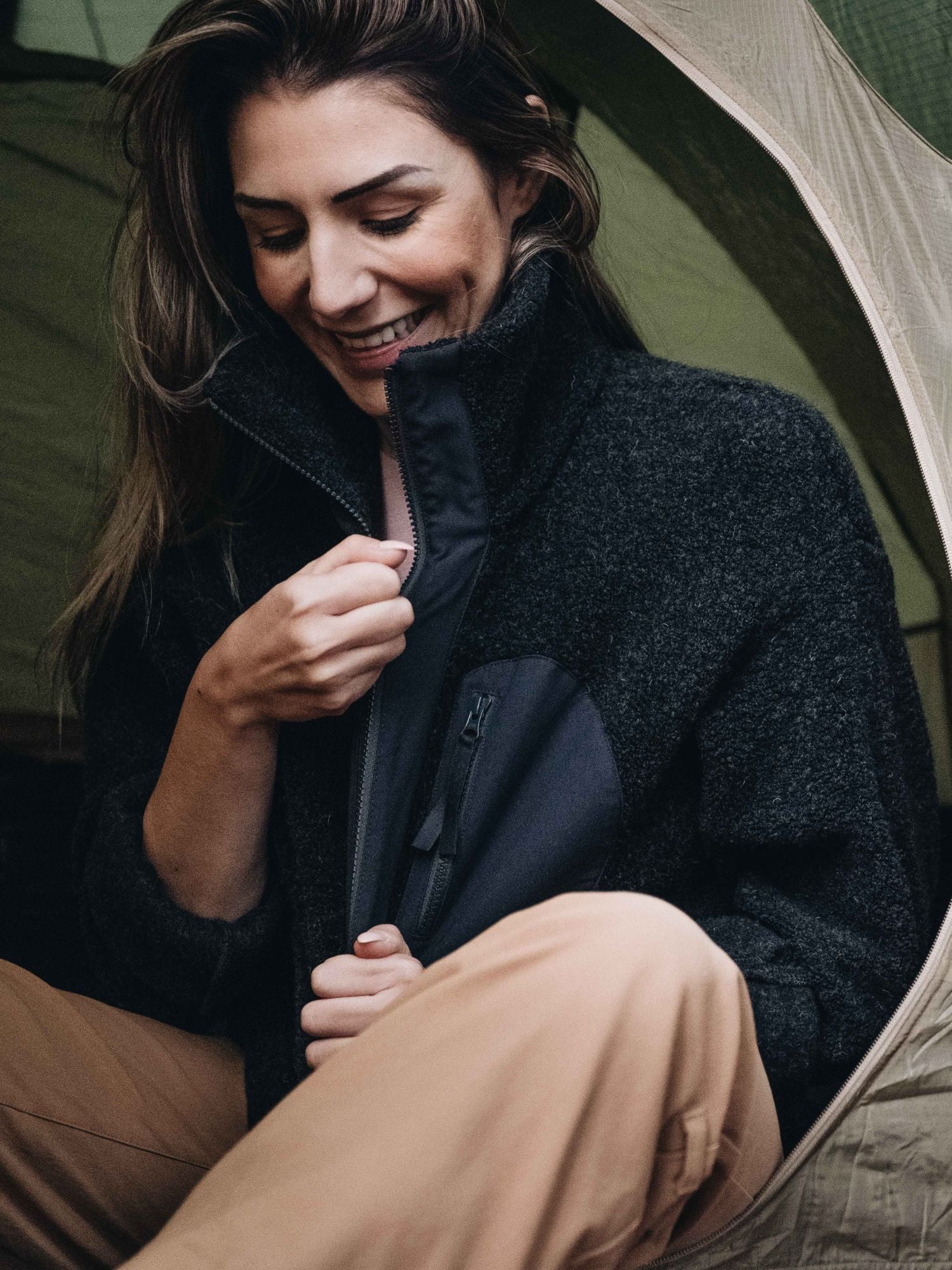 women's fleece jacket black