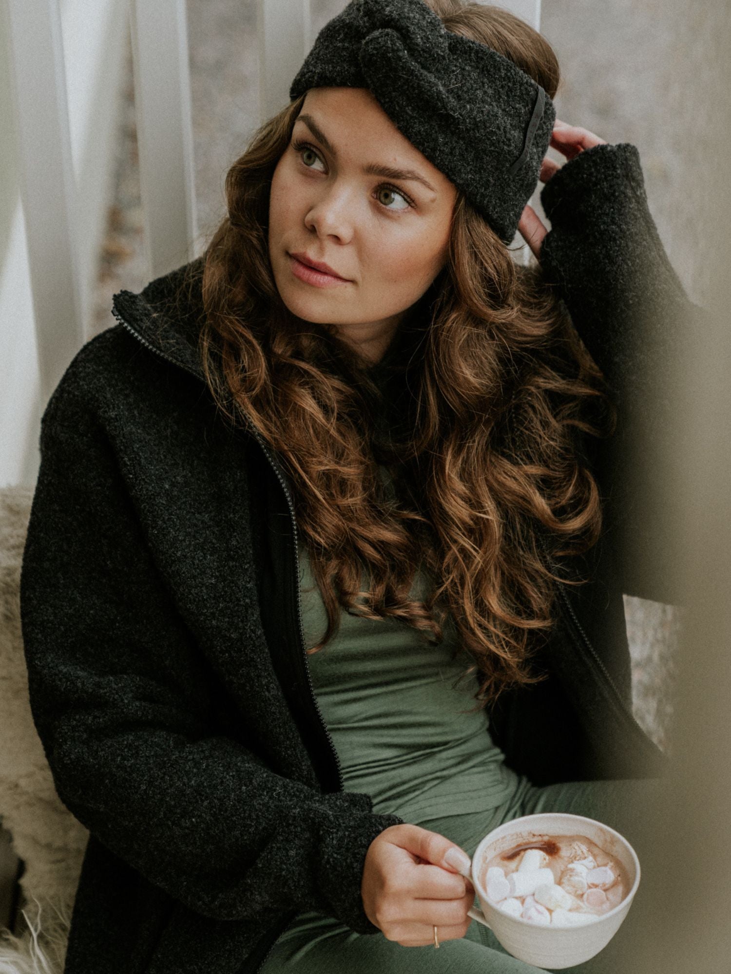 women's fleece jacket black