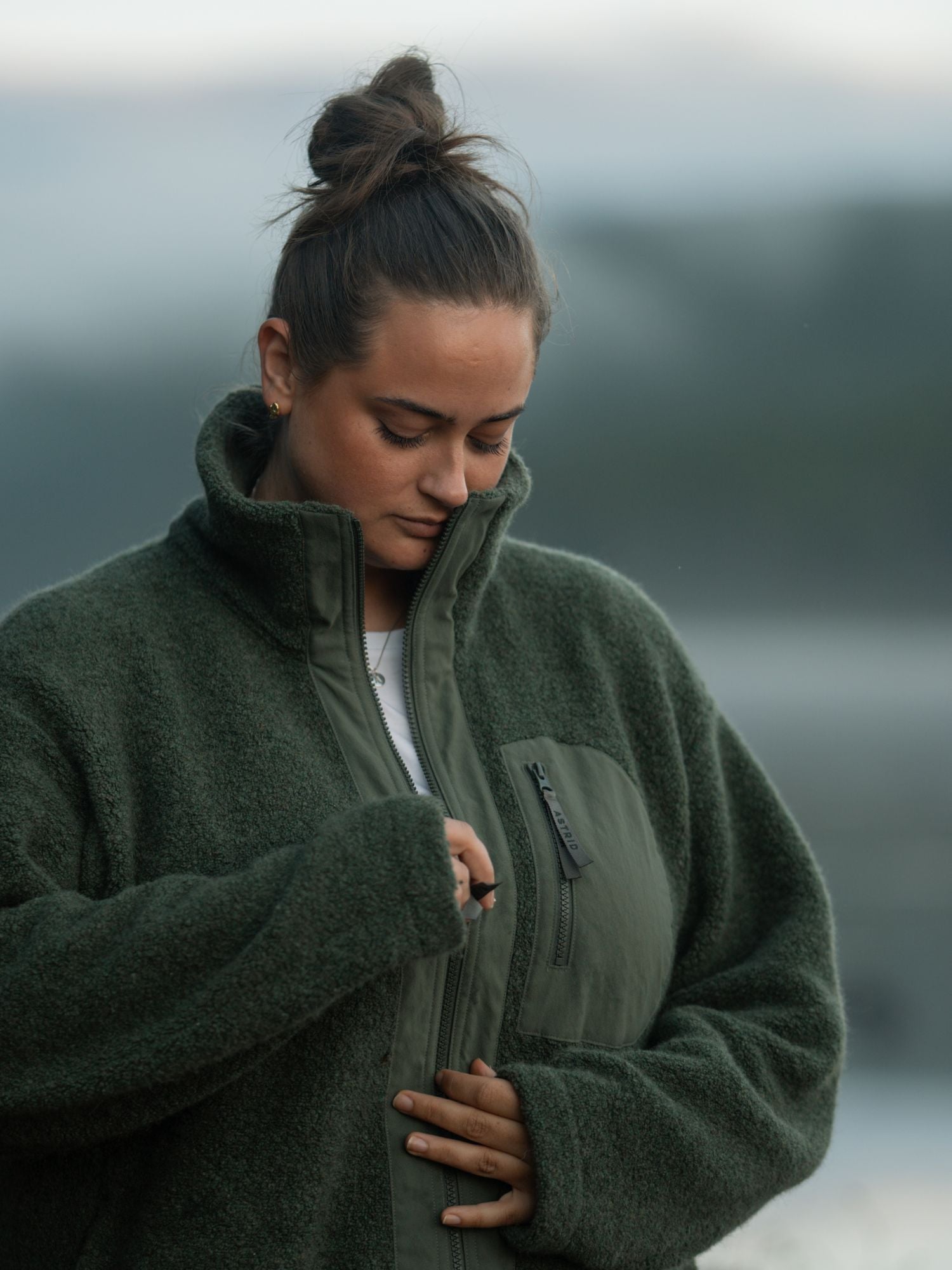 women's fleece jacket green