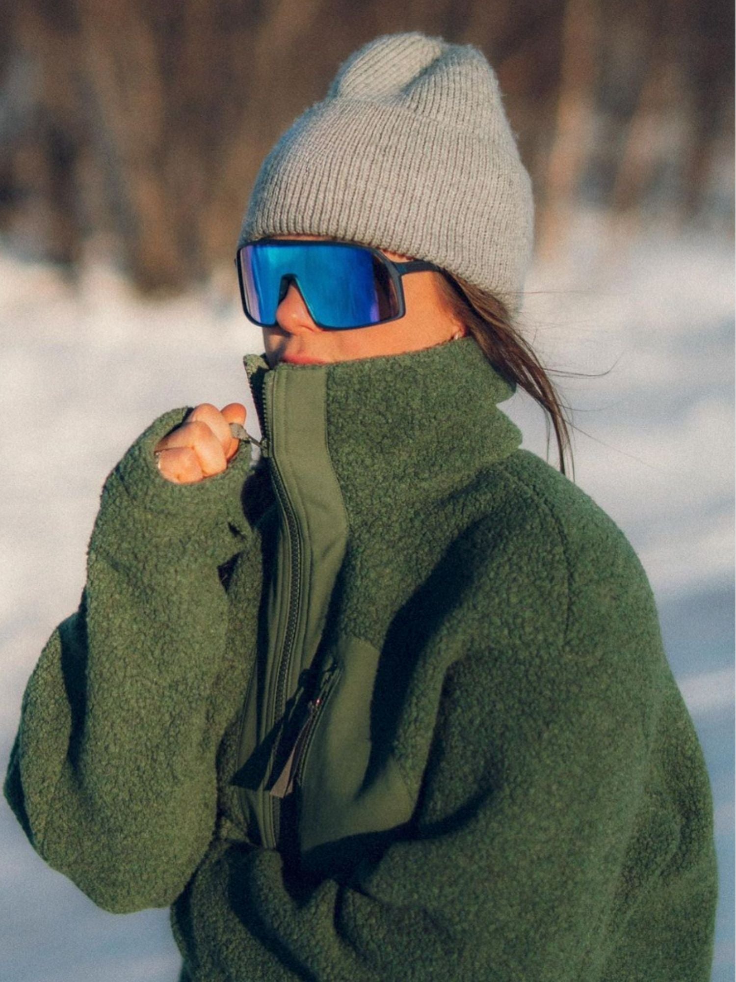 women's fleece jacket green