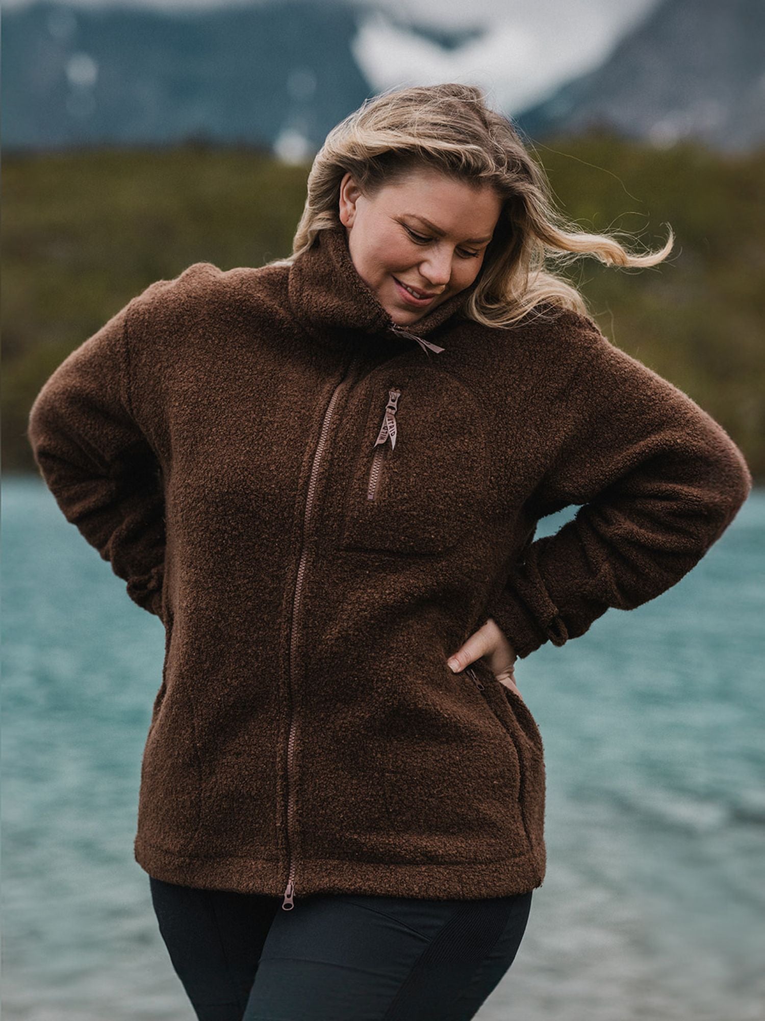 women's fleece jacket brown