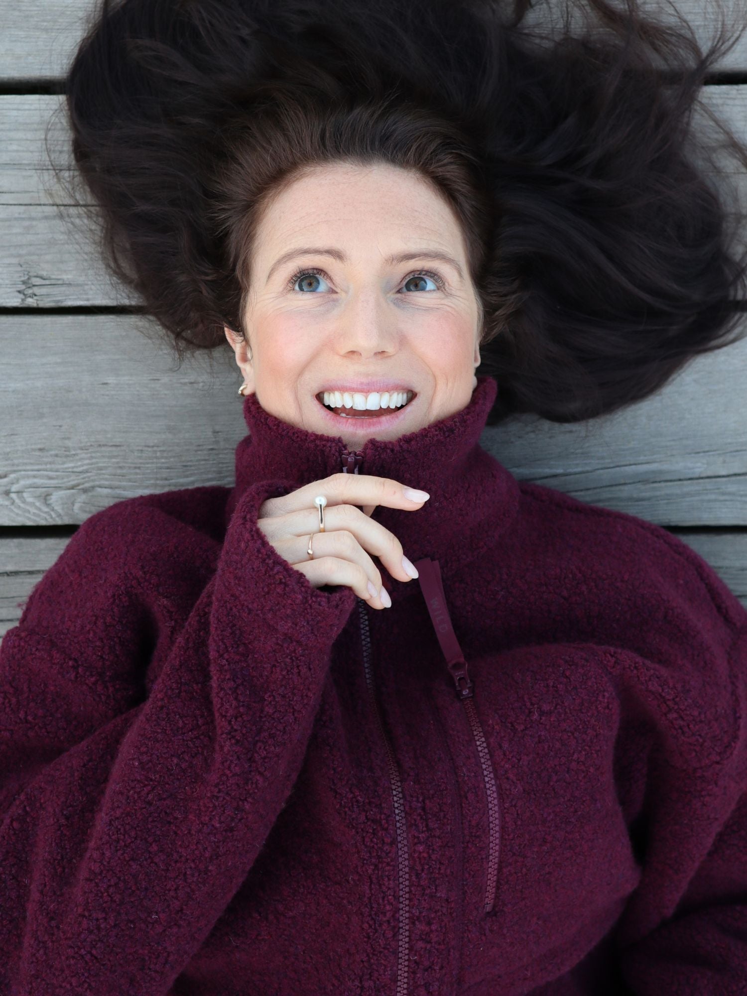 women's fleece jacket burgundy