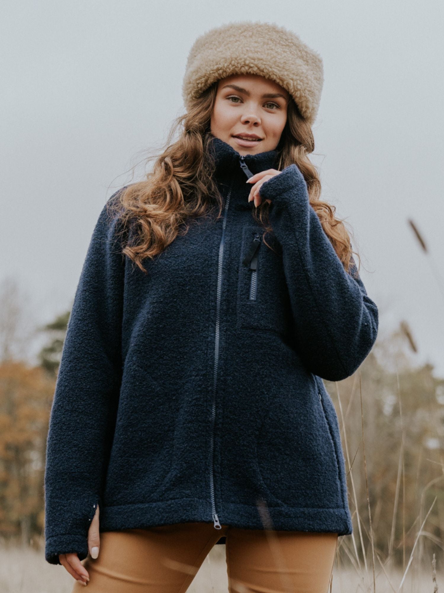 women's fleece jacket navy